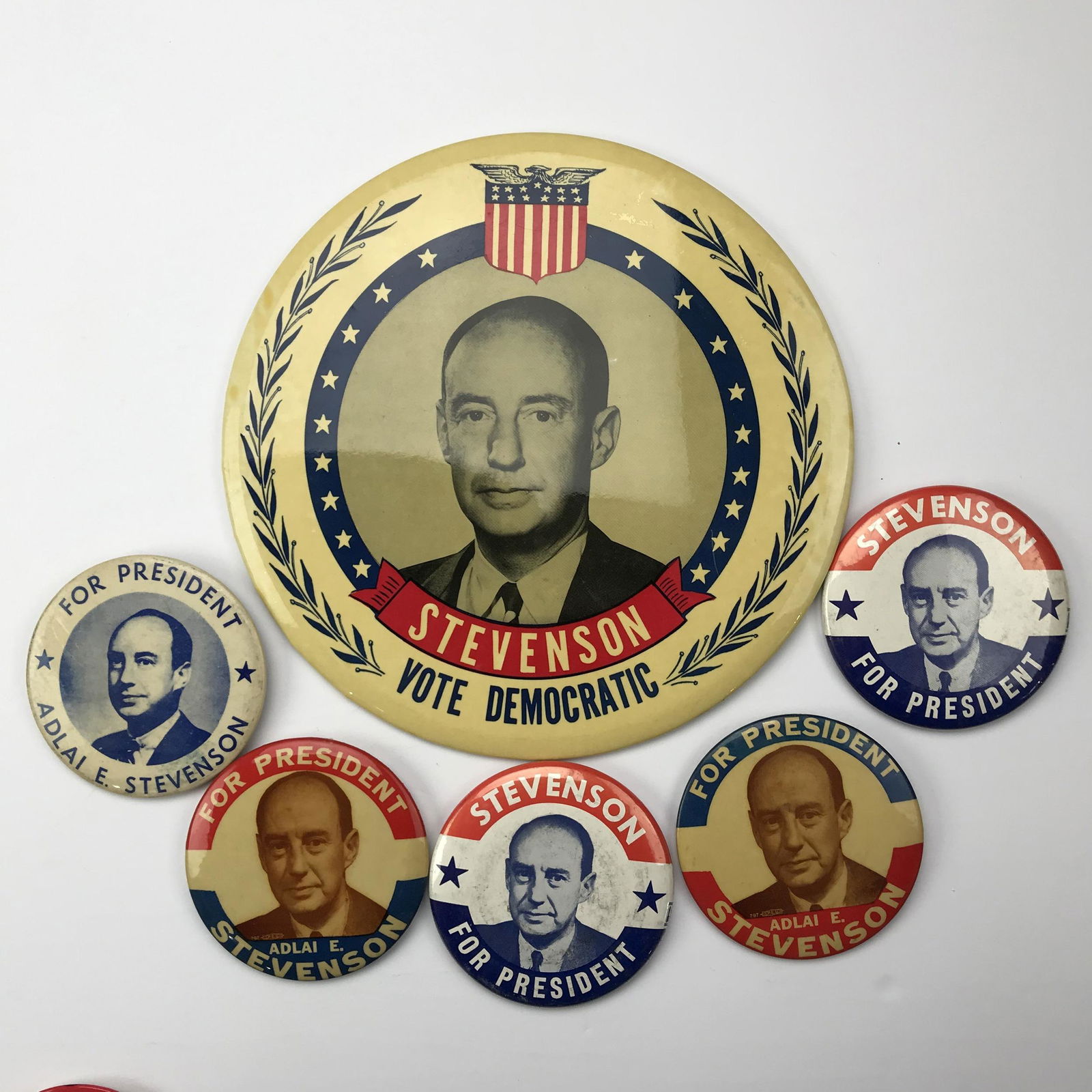 Group of 60 Adlai Stevenson Buttons Pinbacks Including (1 of 6)