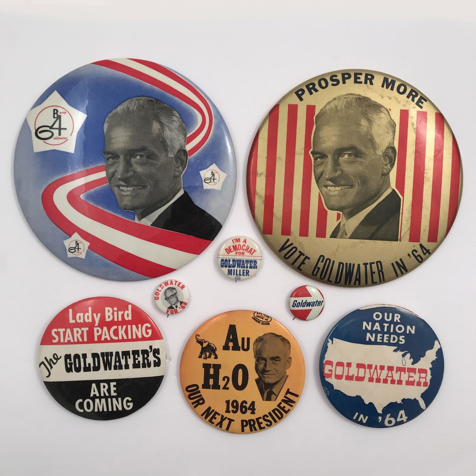 Group of 50 Barry Goldwater Campaign Buttons 6" (1 of 5)