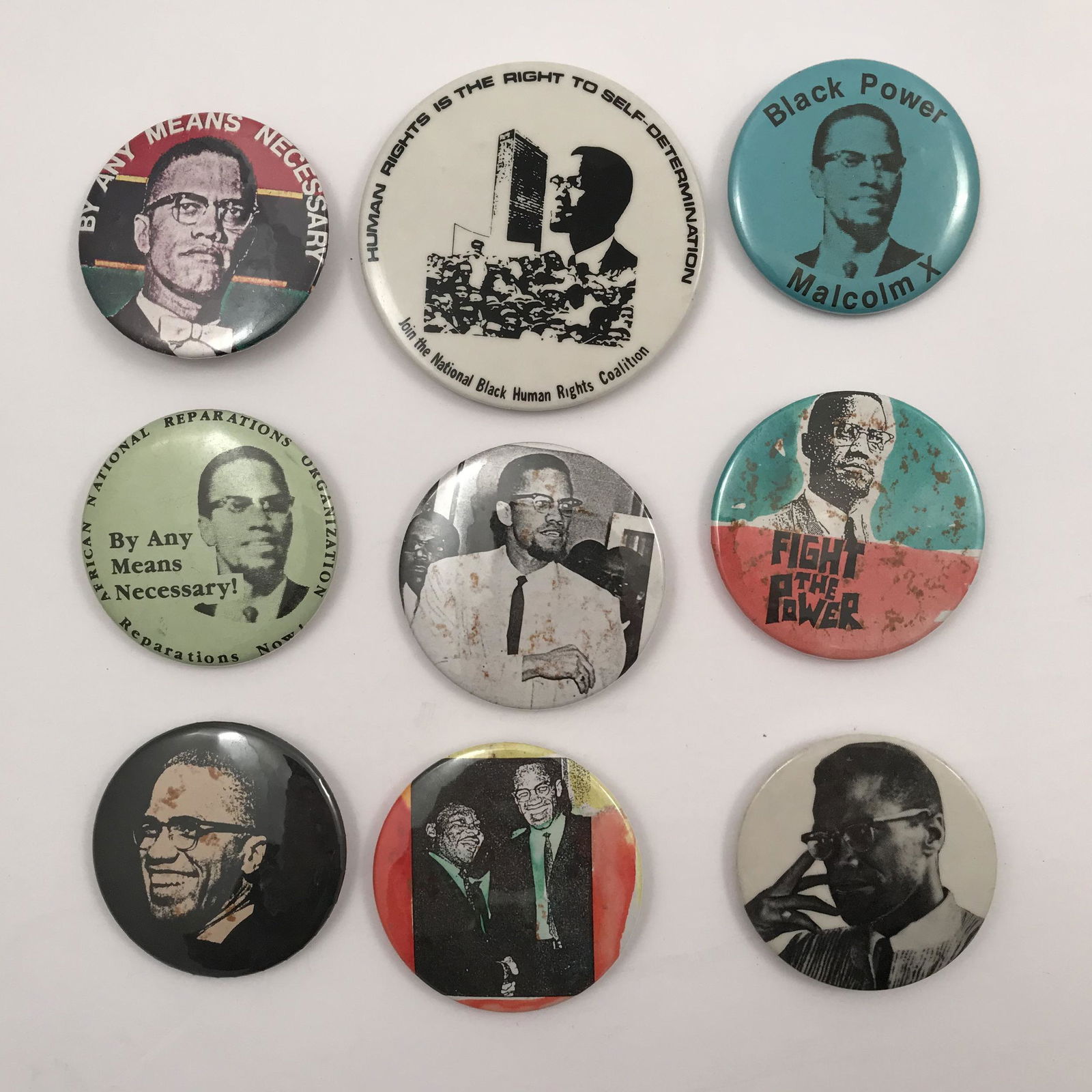 Group of Vintage Rights Activist Malcolm X Buttons (1 of 3)