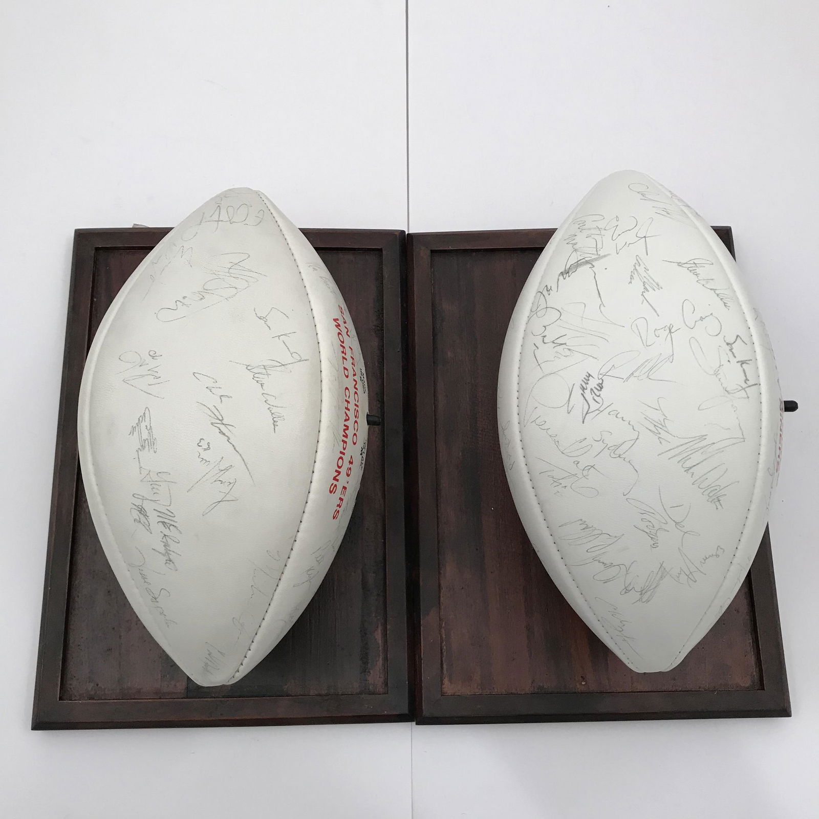 Two Vintage San Francisco 49ers Signed Team Footballs (1 of 2)