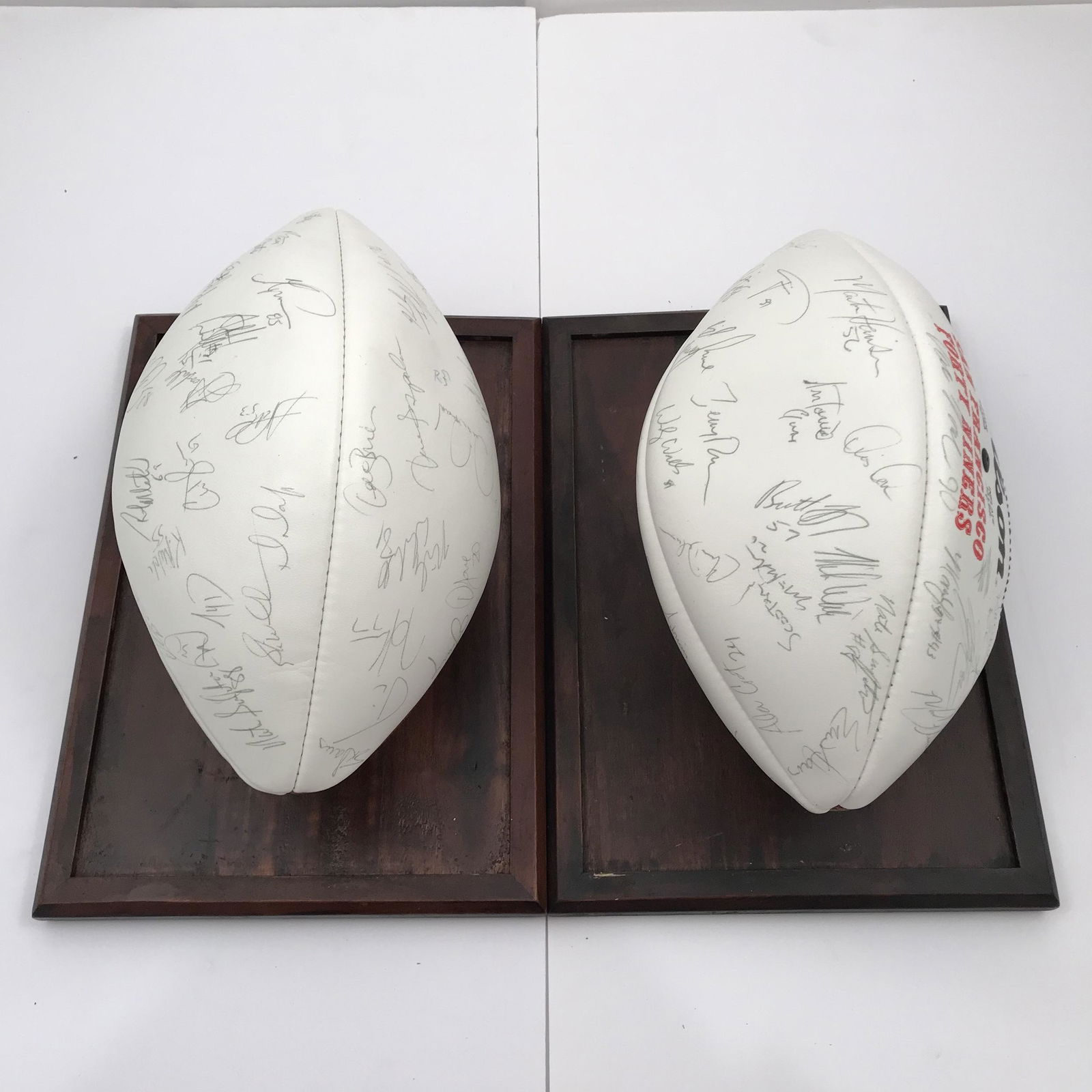Two Vintage  San Francisco 49ers Signed Team Footballs (1 of 3)