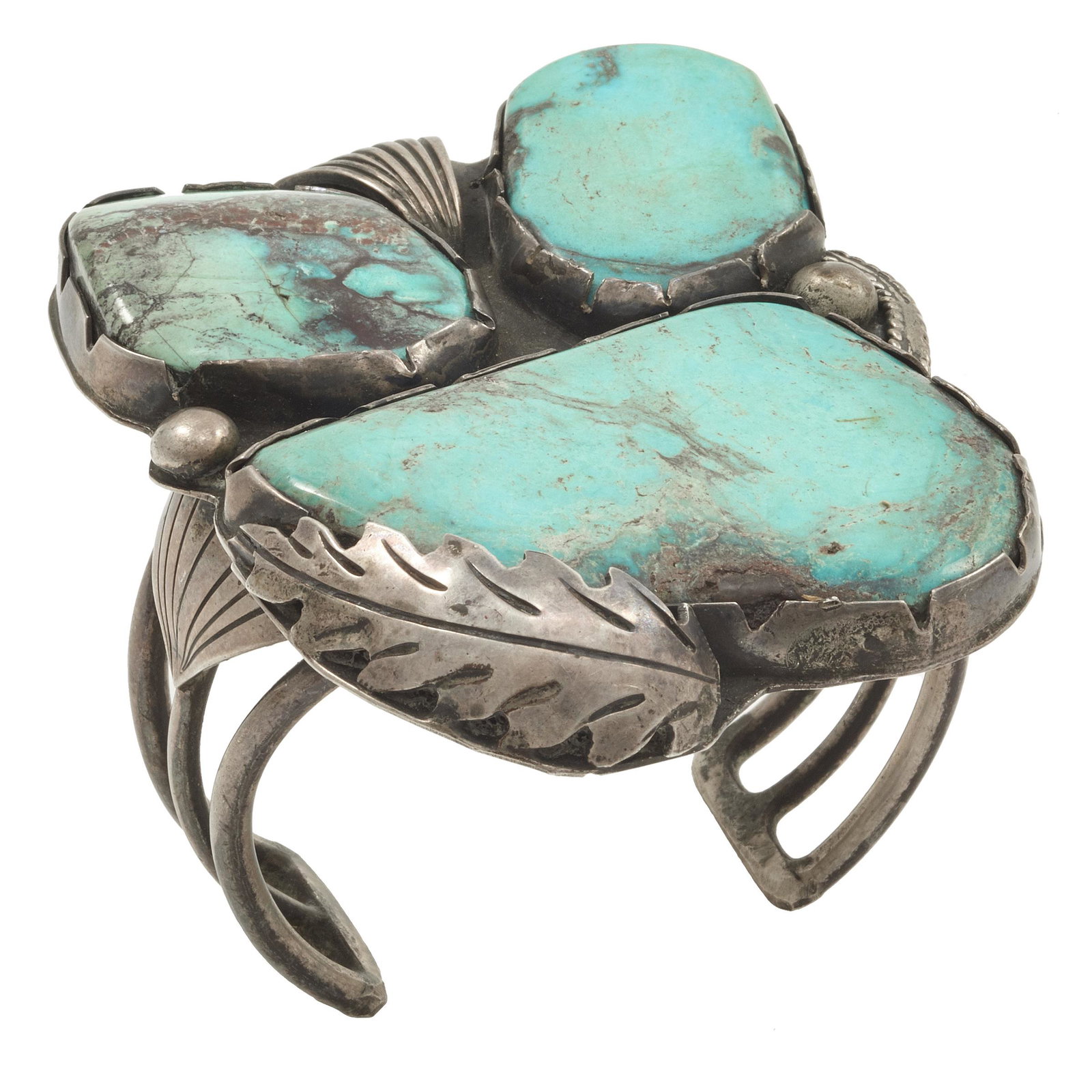 Native American Turquoise, Sterling Silver Cuff (1 of 3)