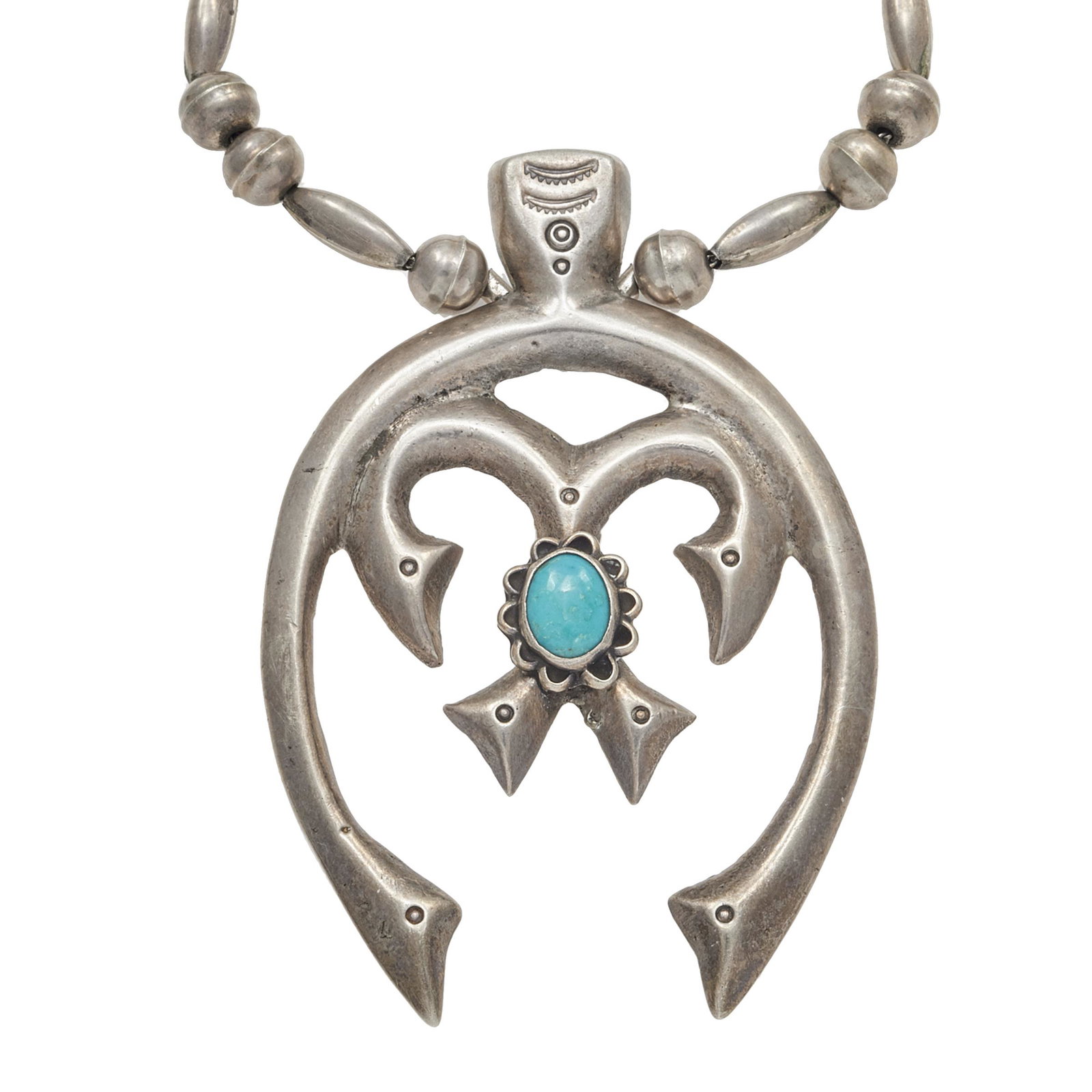 Native American Turquoise, Silver Necklace (1 of 3)