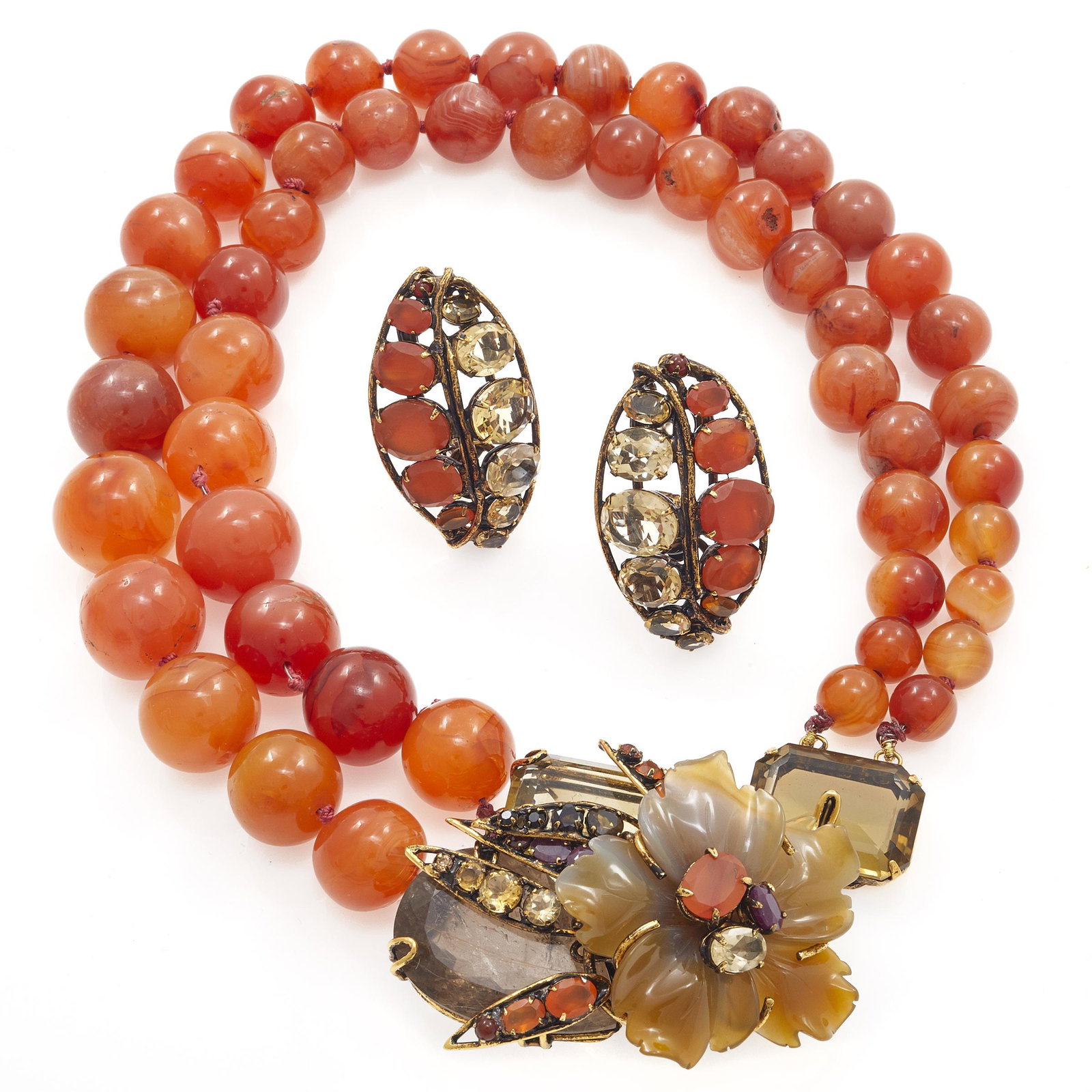 Iradj Moini Carnelian, Ruby, Quartz Jewelry Suite (1 of 2)