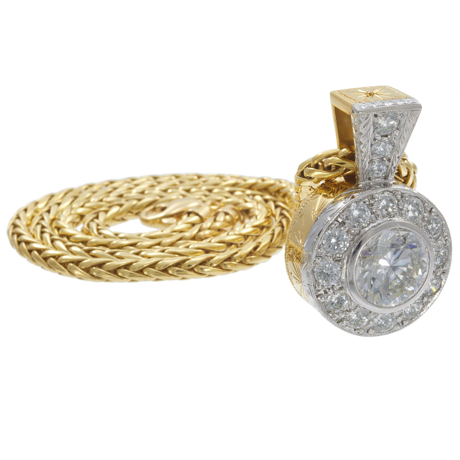 Diamond, Platinum, 18k Yellow Gold Necklace (1 of 5)