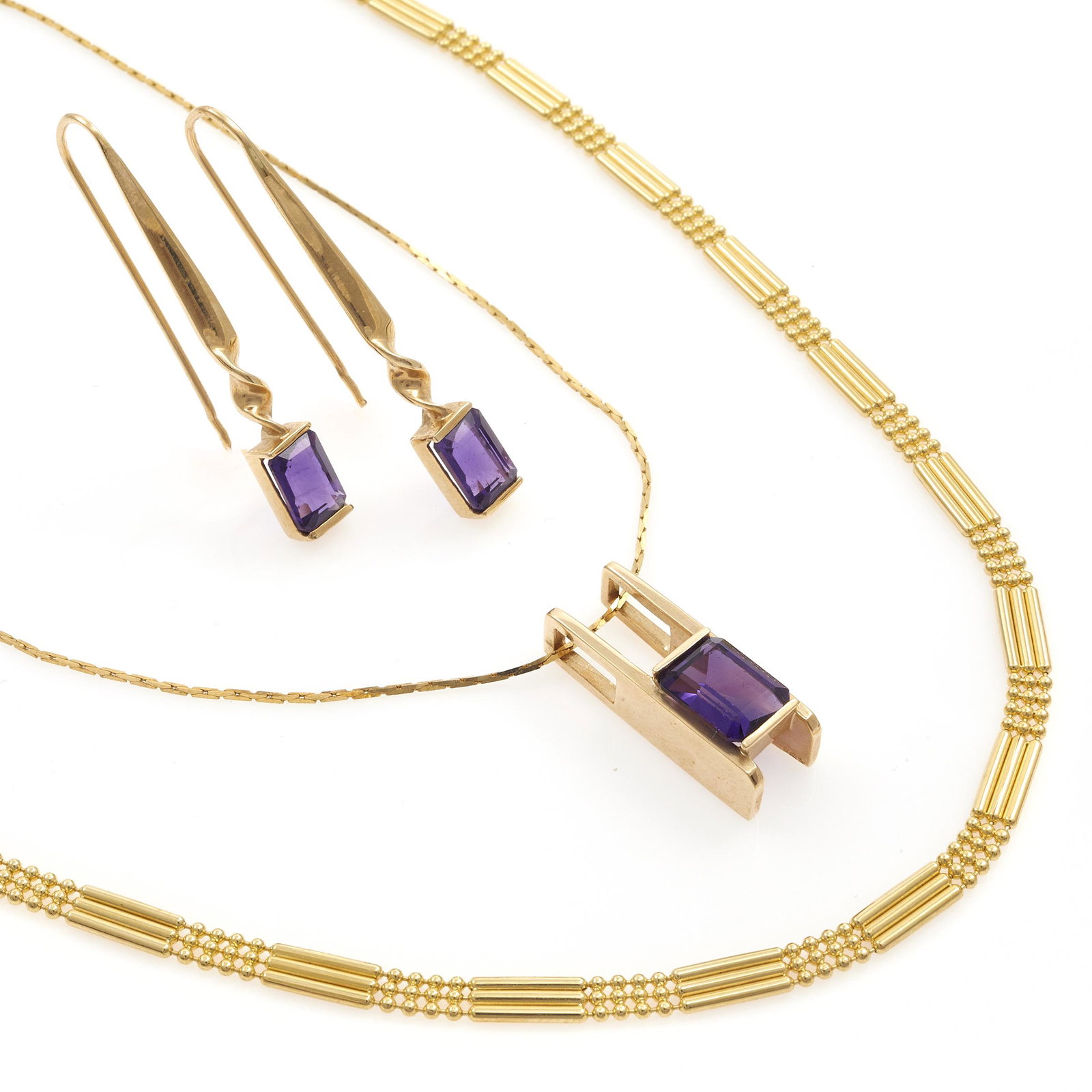 Amethyst, 14k Yellow Gold Jewelry Suite (1 of 2)