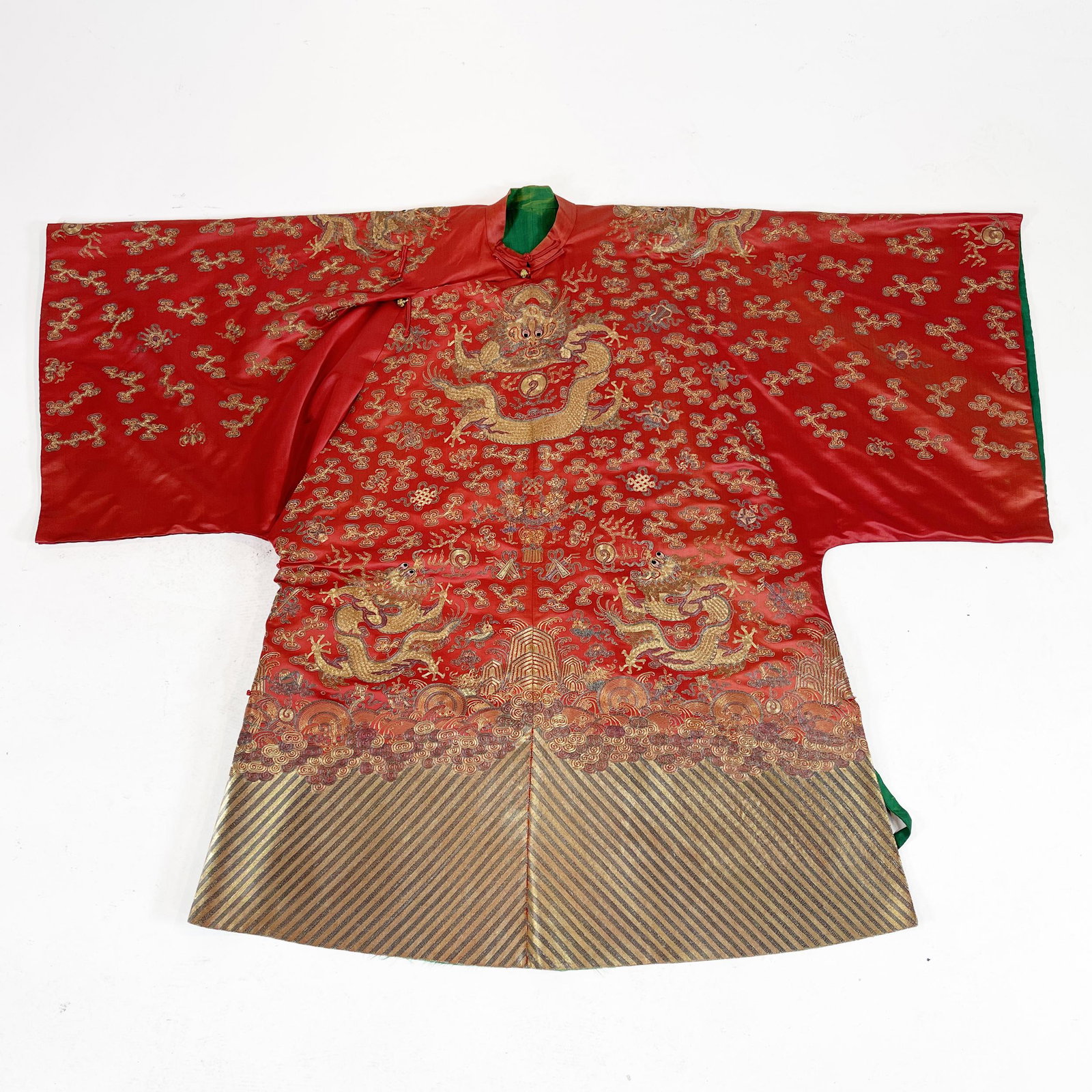 Chinese Embroidered Red-Ground Lady's 'Dragon' Robe (1 of 7)