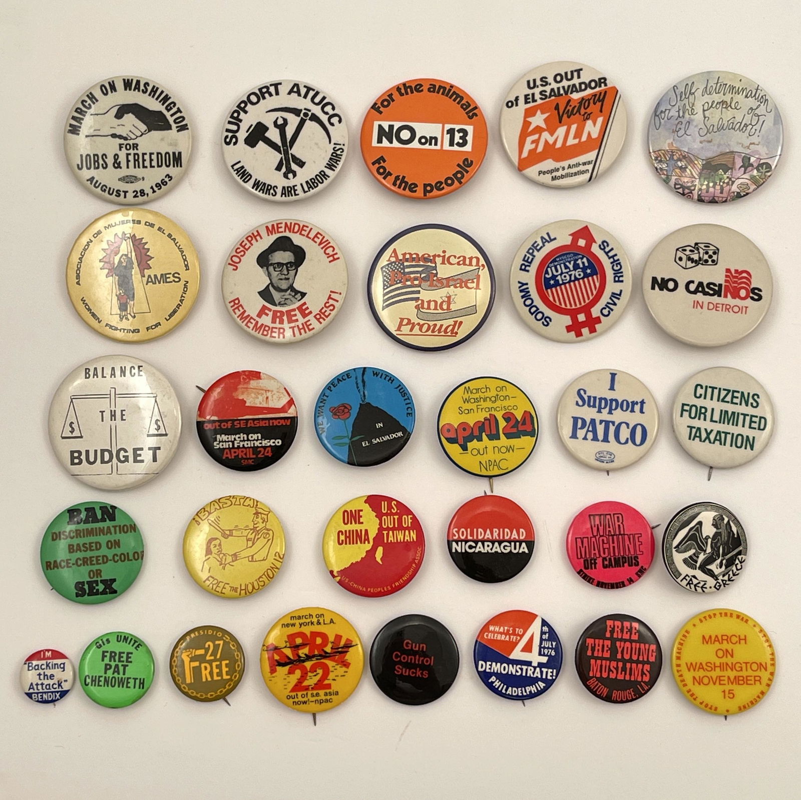 Vintage Protest Activism Marches Buttons (1 of 4)