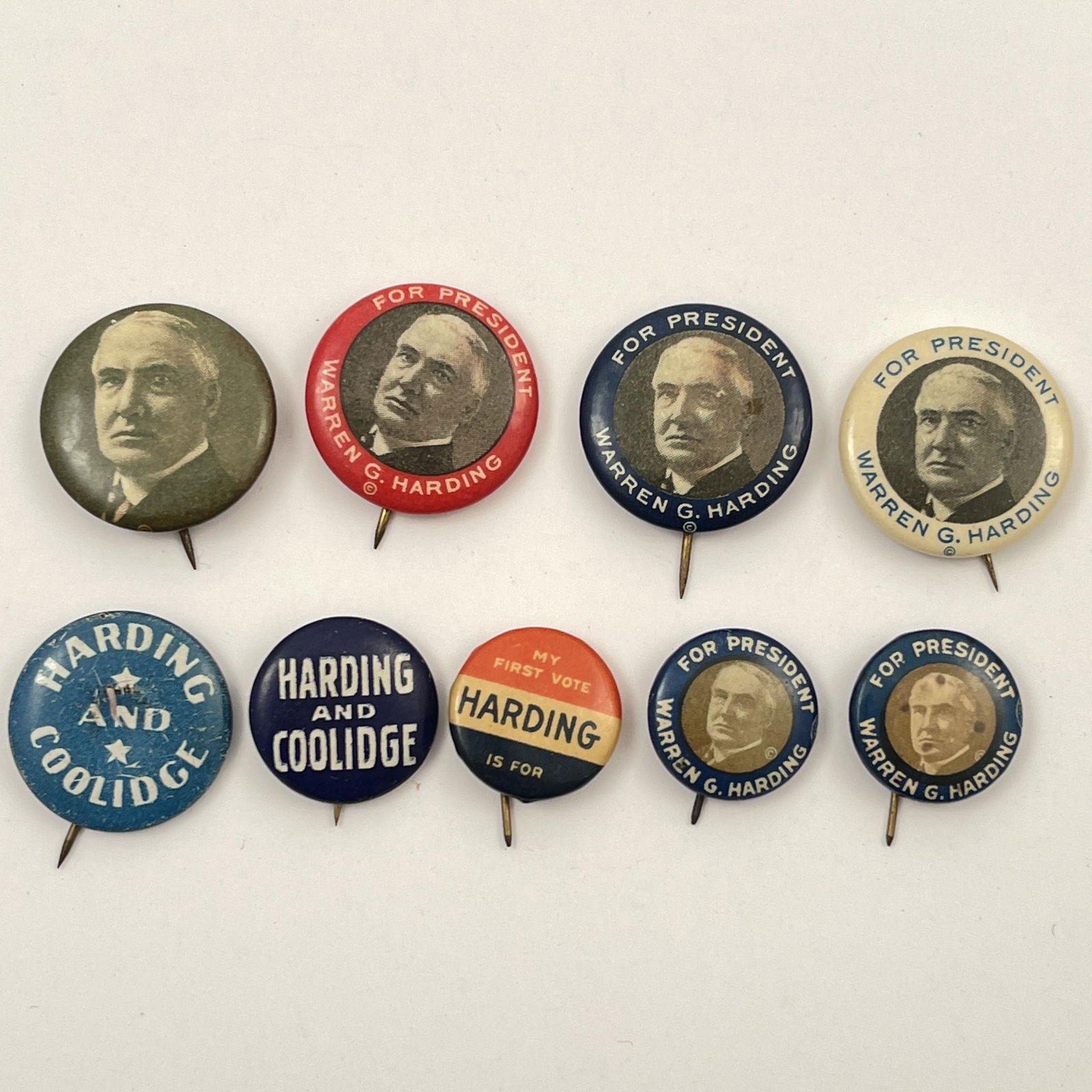 8 Antique President Warren Harding Buttons (1 of 1)