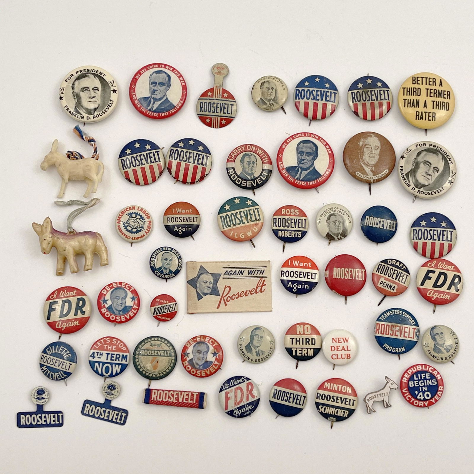 Vintage Group of FDR Franklin Roosevelt Campaign (1 of 3)