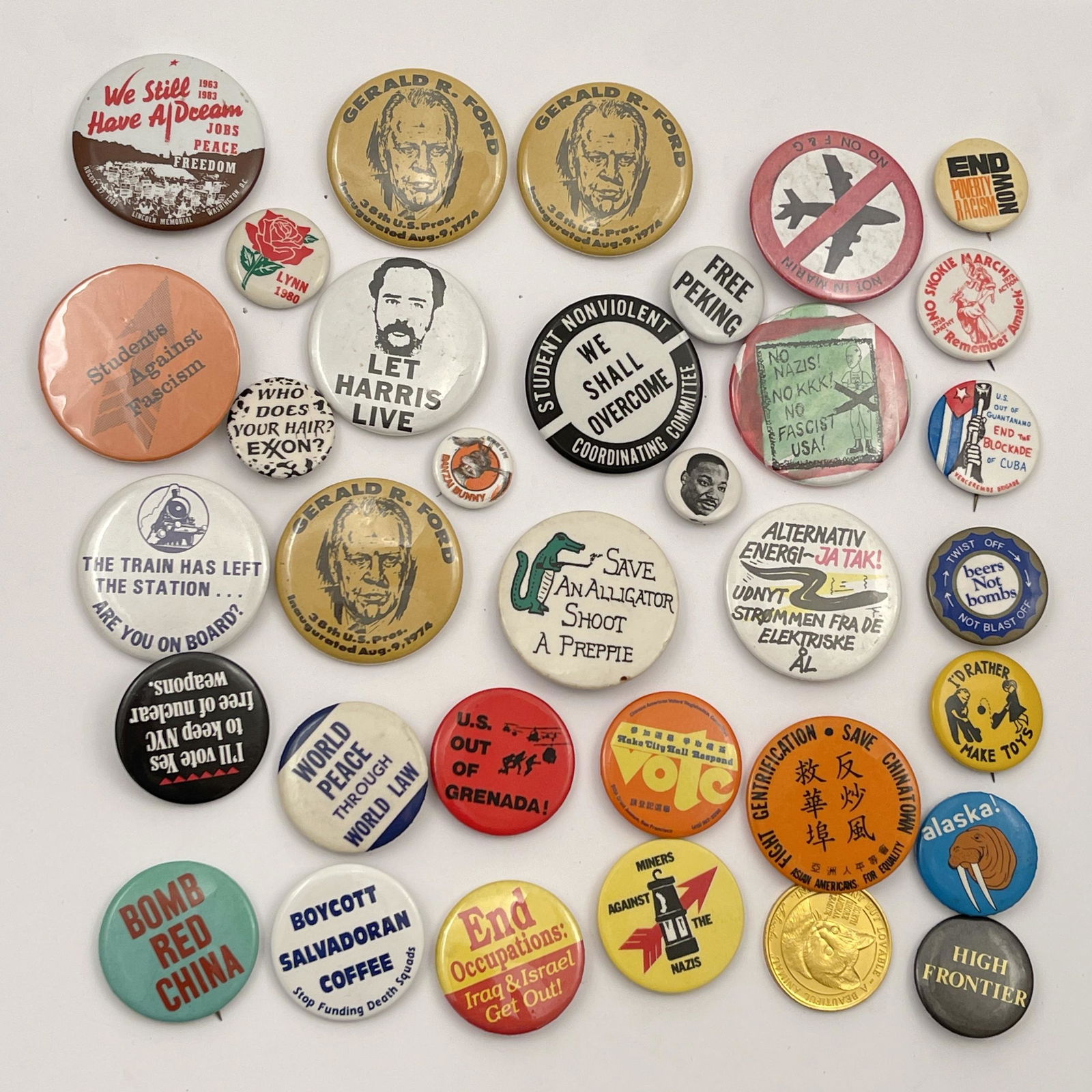 Large Group of 1970s Cause and Activism Buttons (1 of 2)