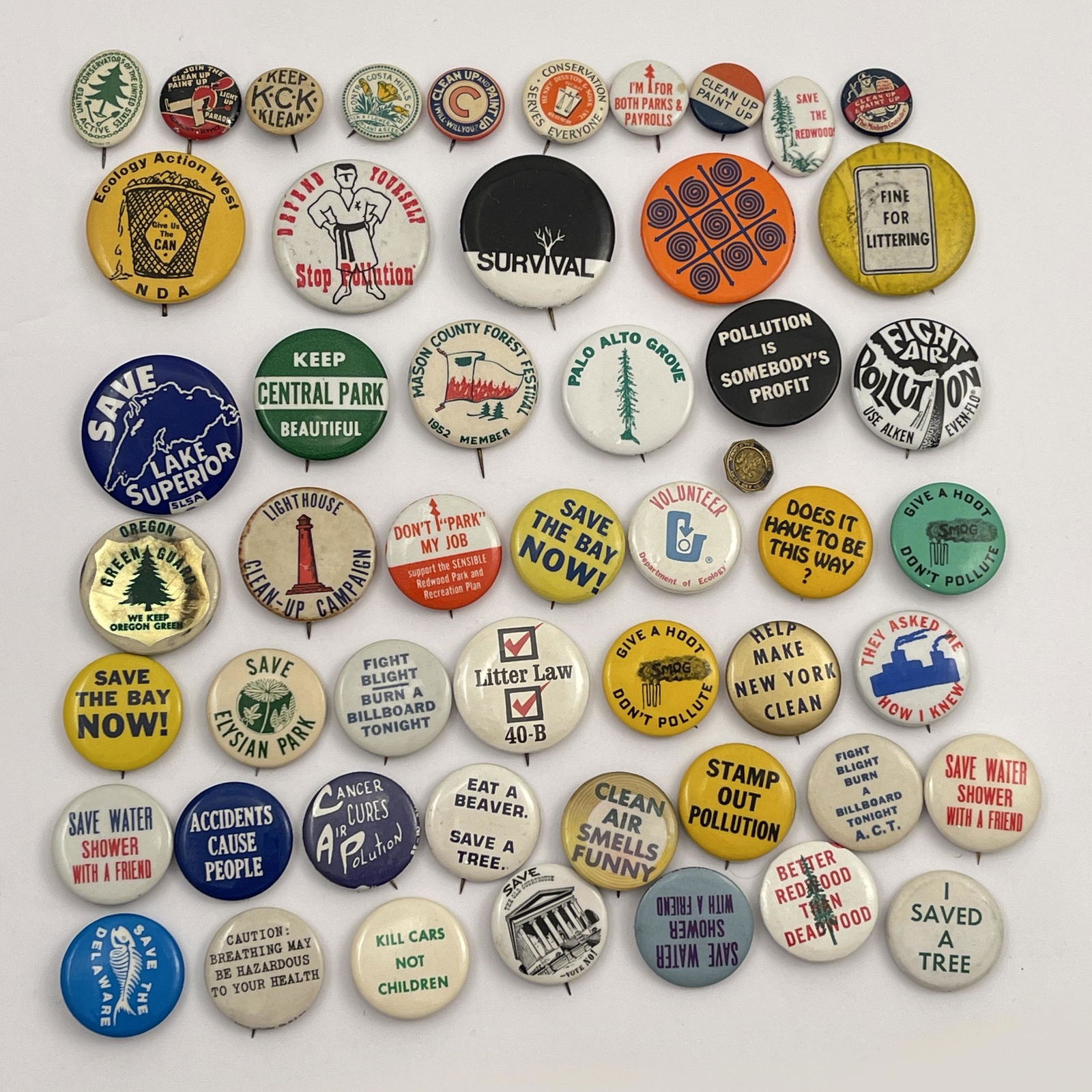75 Older Vintage Environmental Cause Issue Buttons (1 of 2)