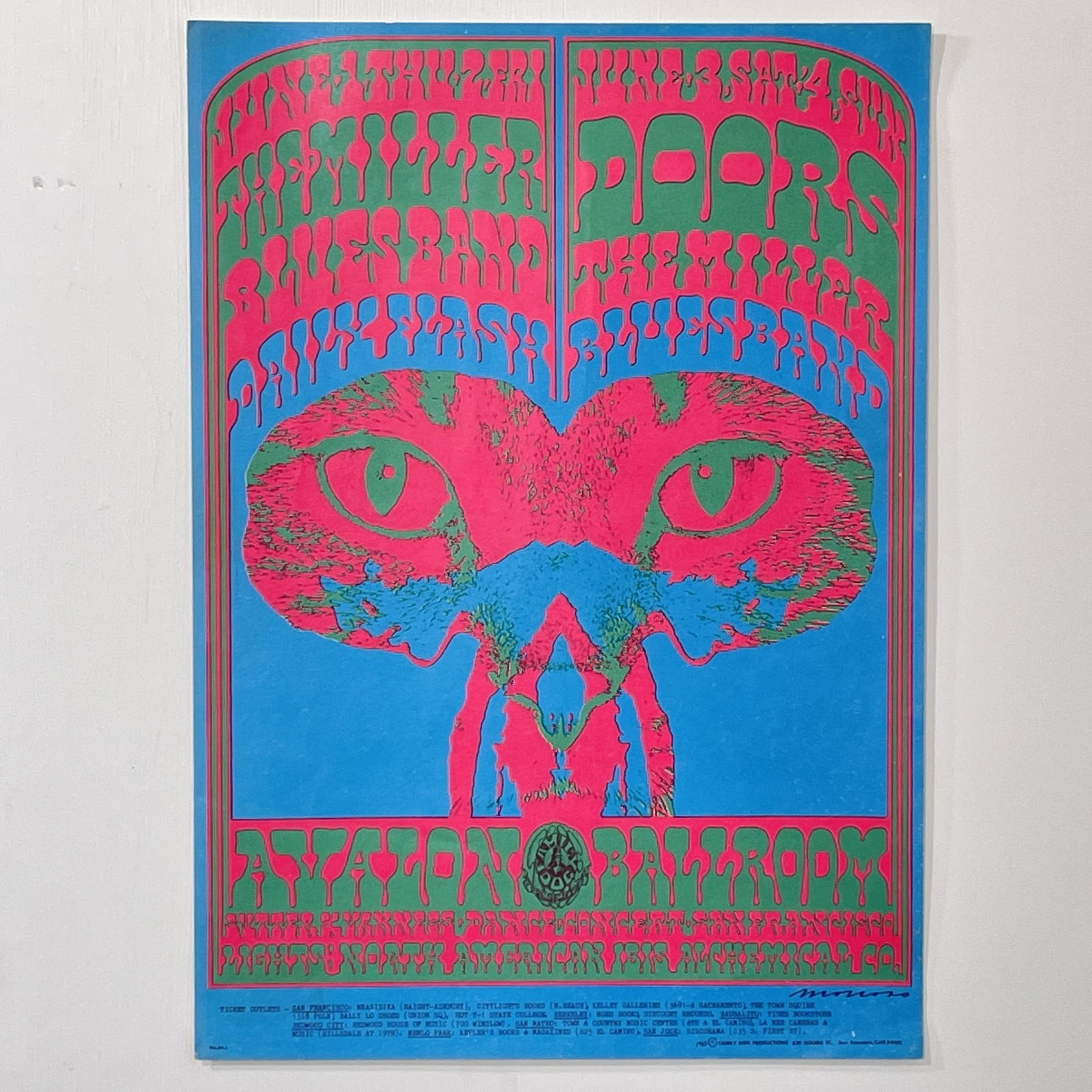 Miller Blues The Doors Avalon Family Dog Concert Poster (1 of 3)
