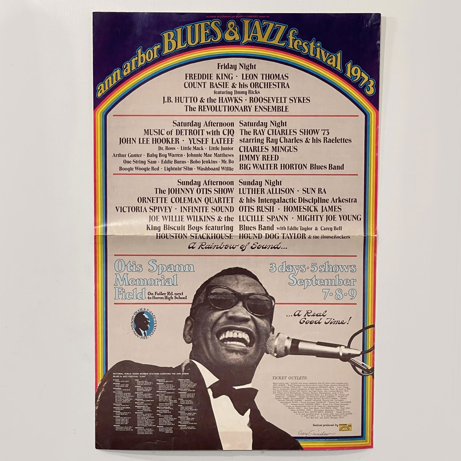 1973 Ann Arbor Blues Festival Ray Charles Poster (1 of 4)