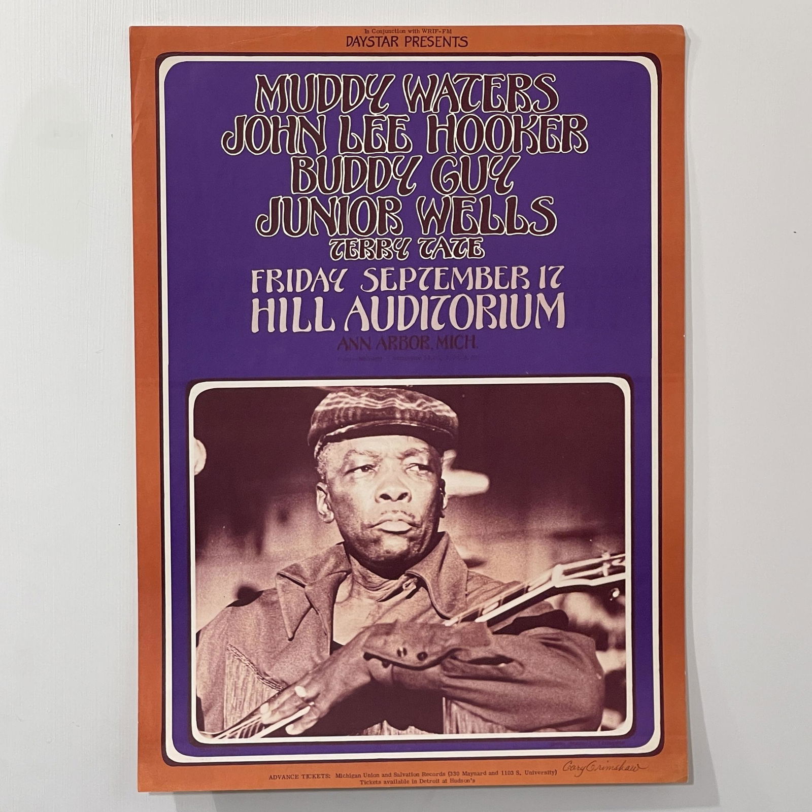 Muddy Waters Signed Grimshaw Hill Auditorium Poster (1 of 2)