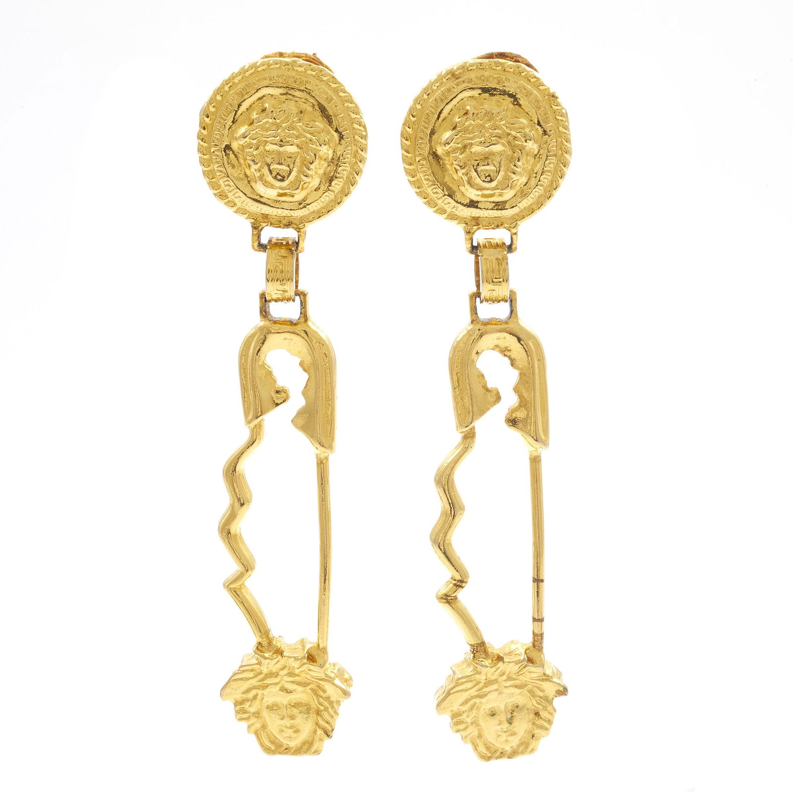 Pair of Gianni Versace Goldtone Ear Clips (1 of 2)