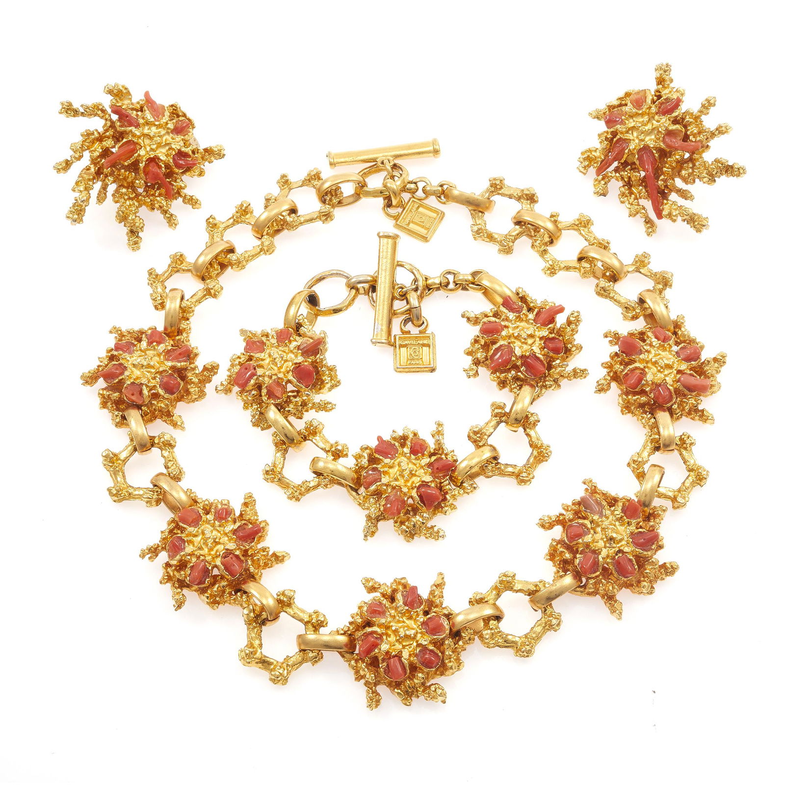 Gavilane Paris Coral, Yellow Metal Jewelry Suite (1 of 2)