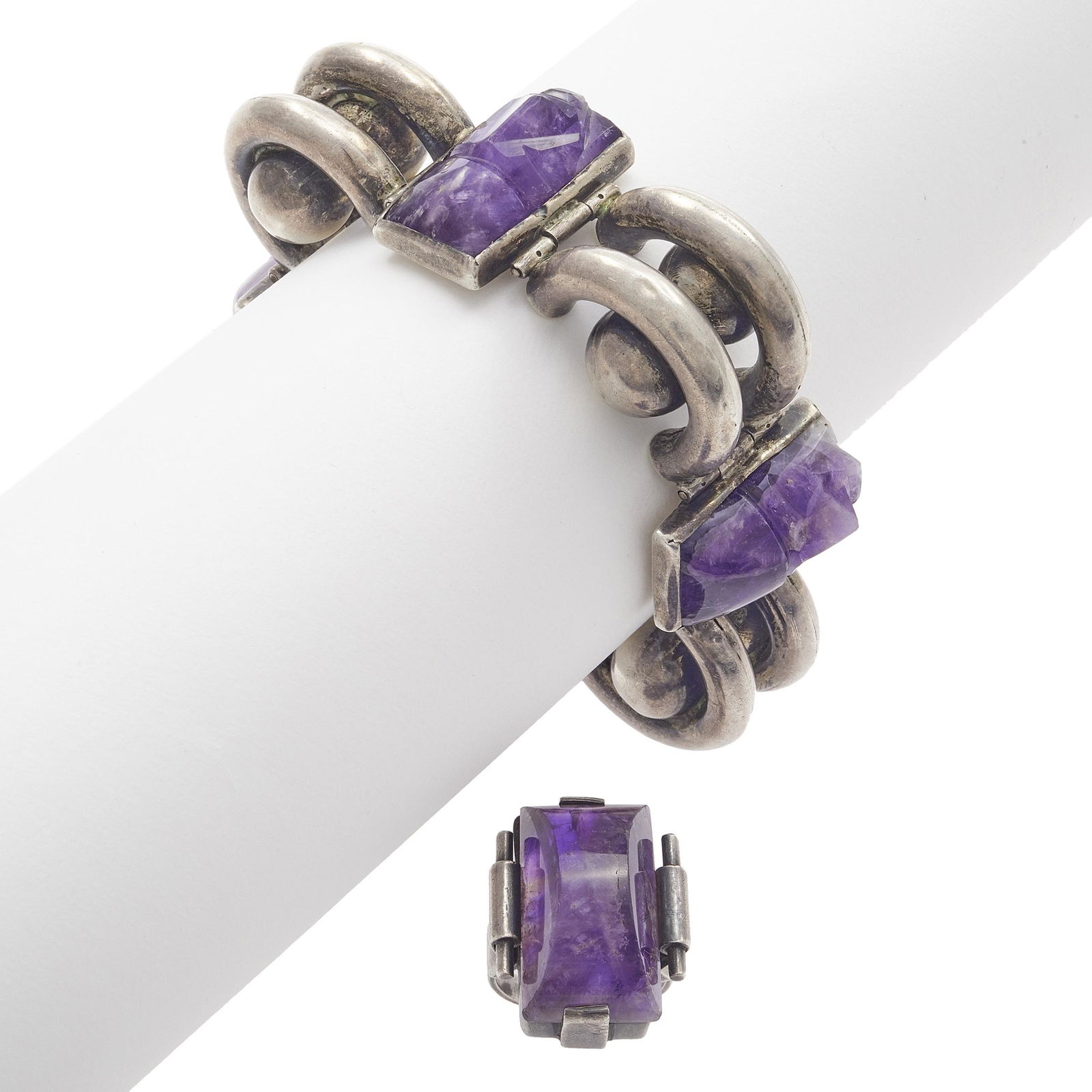 Fred Davis Amethyst Sterling Ring with Modernist (1 of 5)