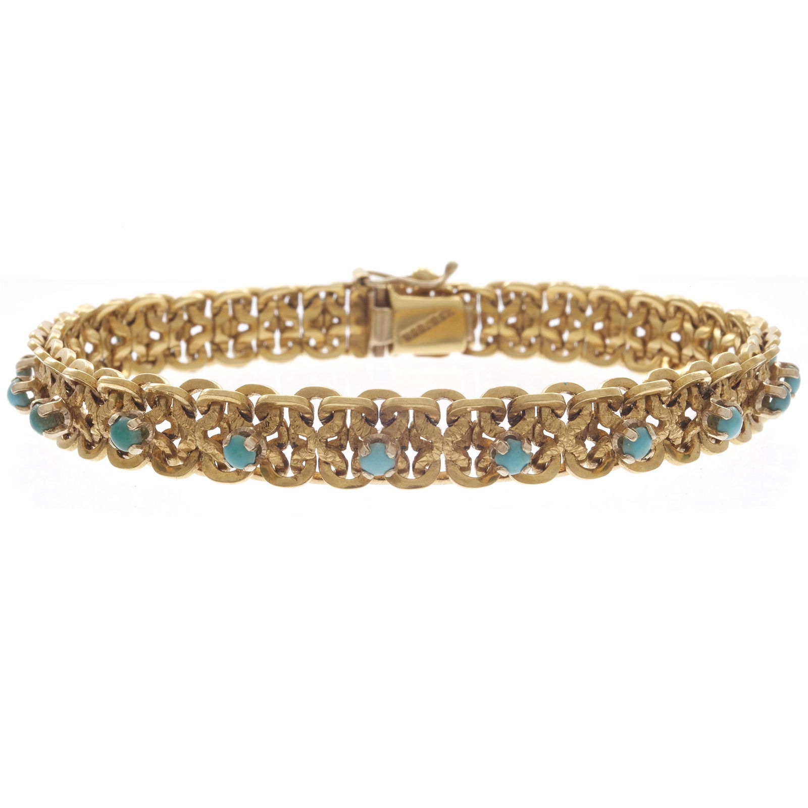 Turquoise, 18k Yellow Gold Bracelet (1 of 3)