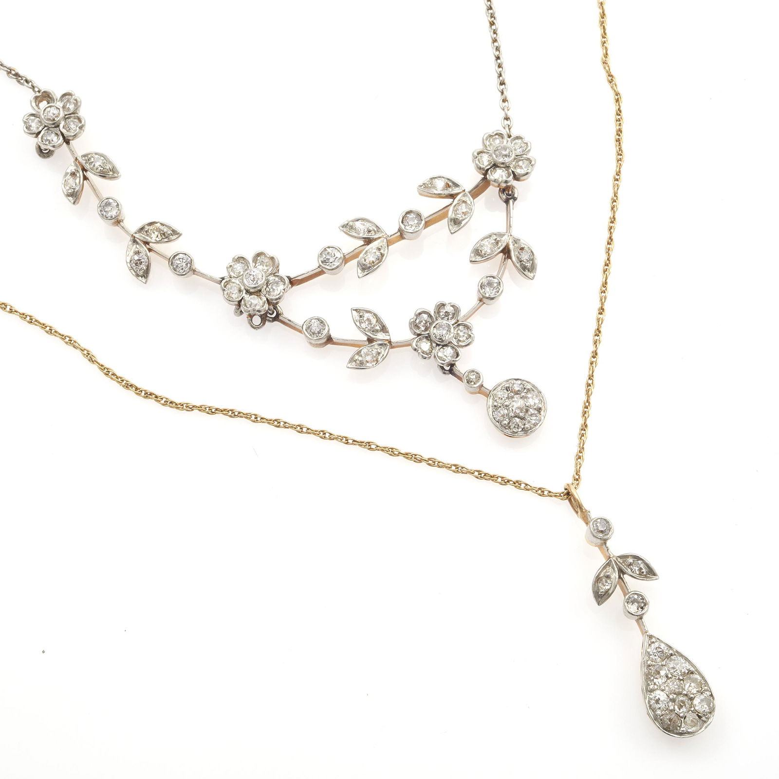 Edwardian Diamond, Platinum, 14k Necklace and Pendant (1 of 2)