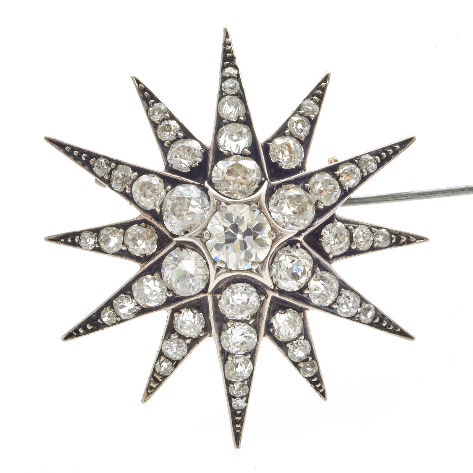 Diamond, 9k, Silver Starburst Pin Pendant (1 of 4)