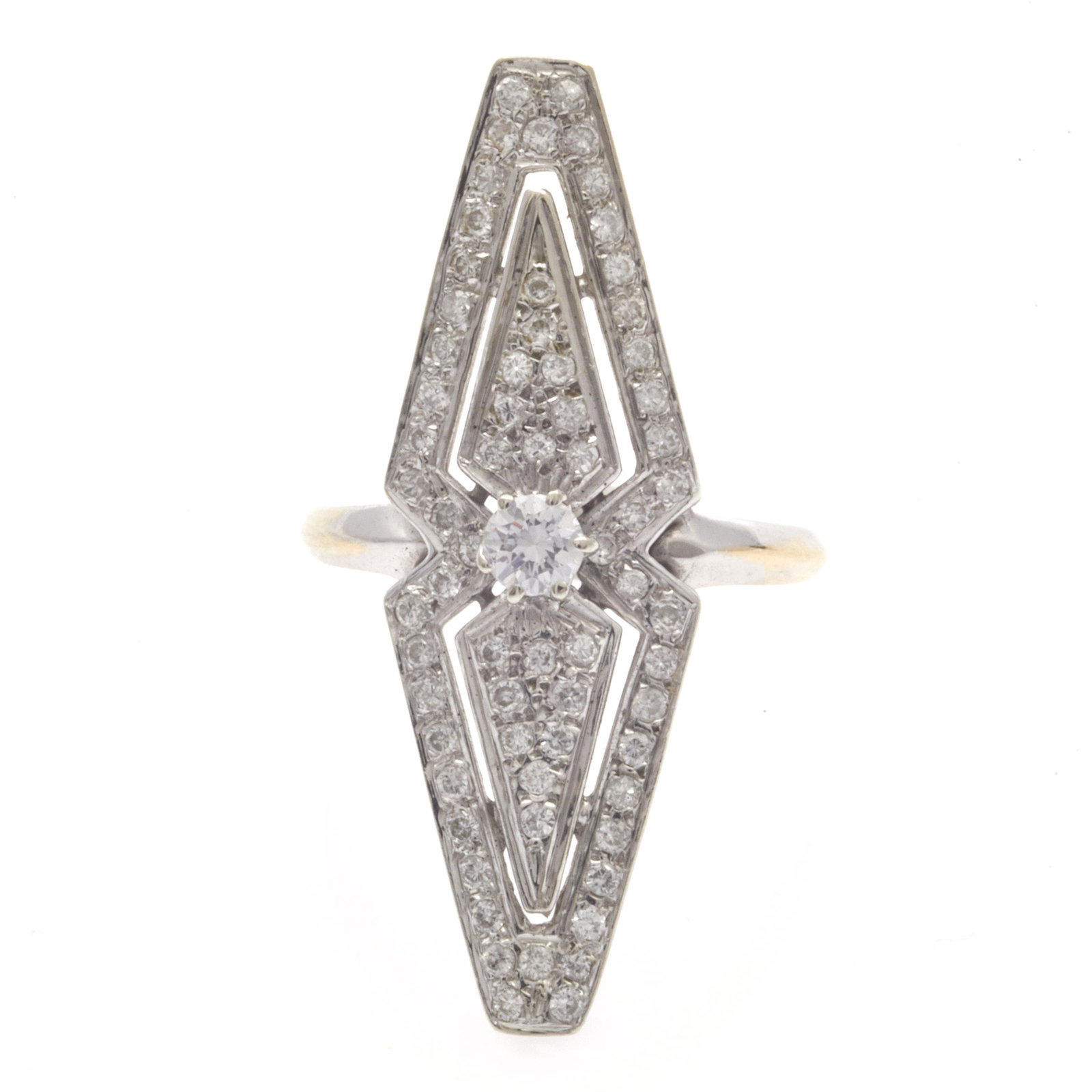 Diamond, 14k White and Yellow Gold Ring (1 of 2)