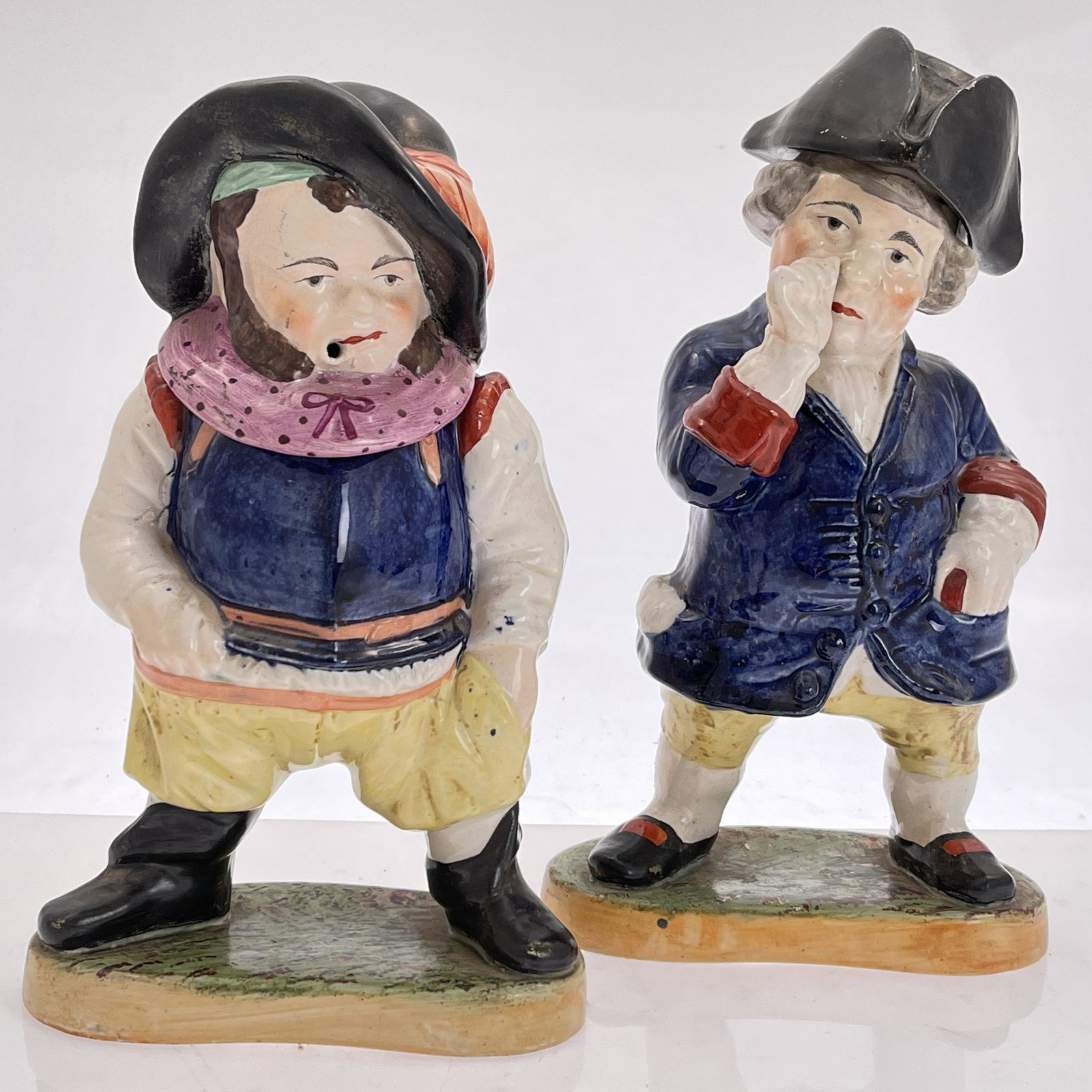 Staffordshire Figures, Snuff Taker and Pipe Smoker (1 of 8)