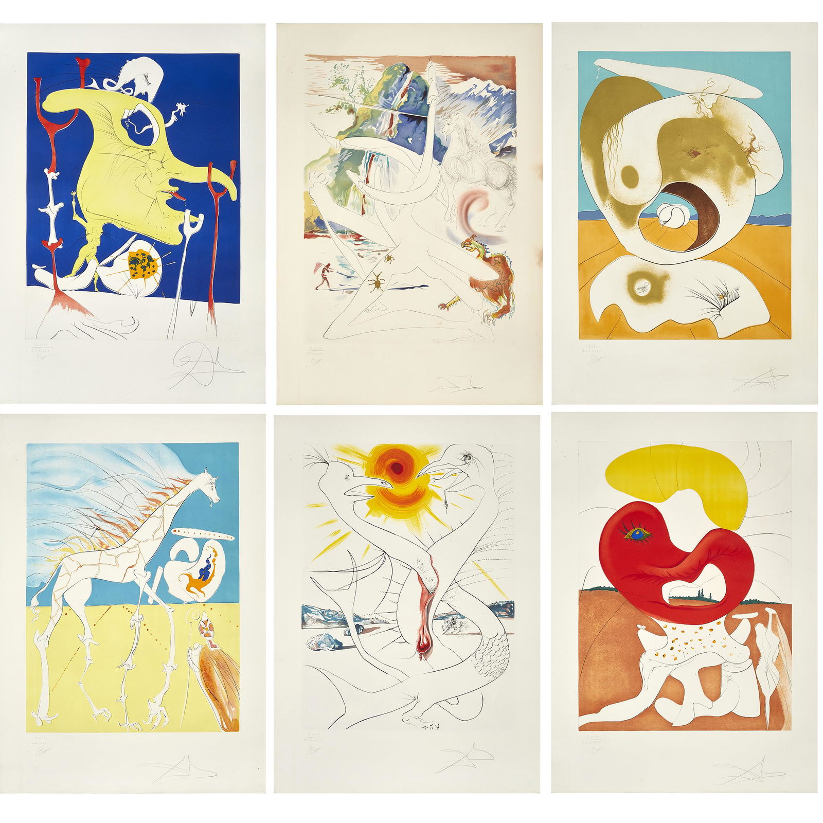 Salvador Dali (Spanish, 1904-1989) La Conquete du (1 of 9)