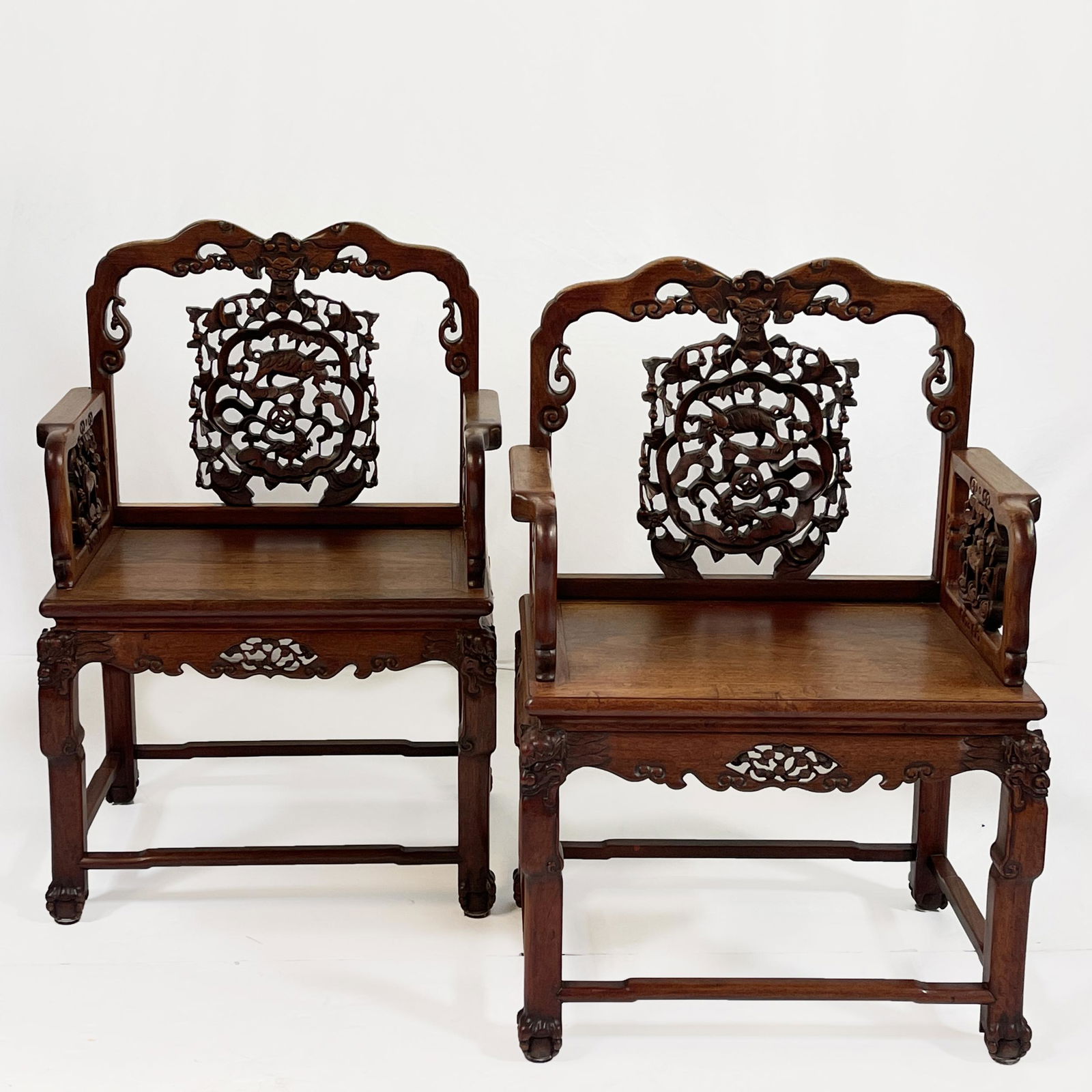 Pair of Chinese Hardwood Chairs (1 of 5)