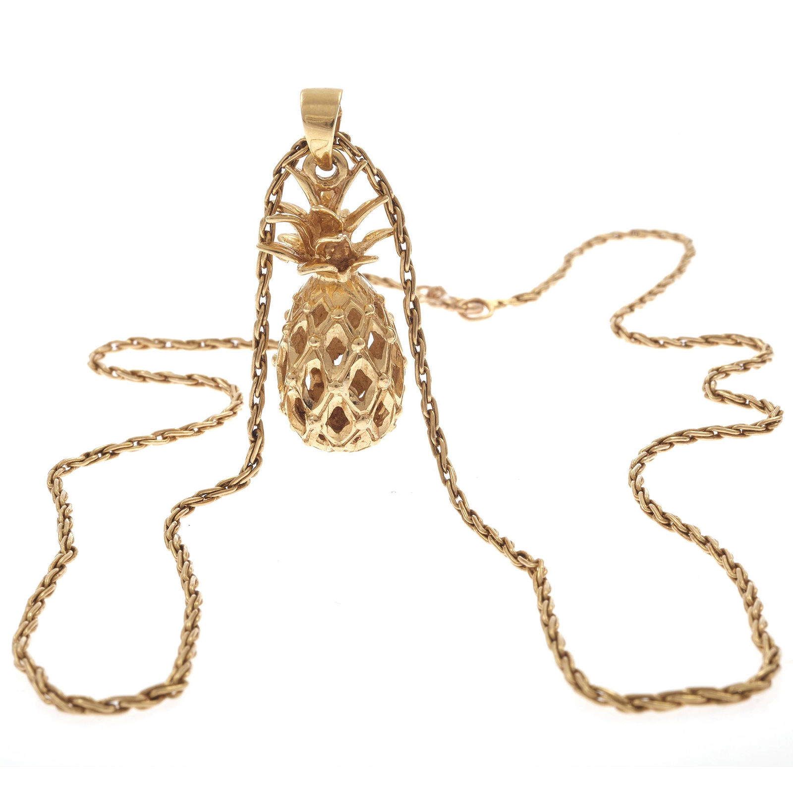 14k Yellow Gold Pineapple Necklace (1 of 2)