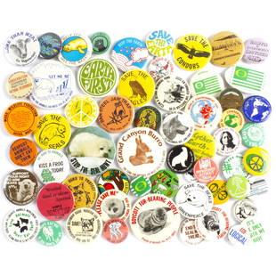 60 Vintage Animals Environmental Buttons: 60 Vintage Animals Environmental Buttons. 1 to 3 inches.