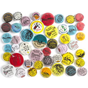 44 Vintage Native American Causes Buttons Pinbacks: 44 Vintage Native American Causes Buttons Pinbacks. 1.25 to 2.25 inches.