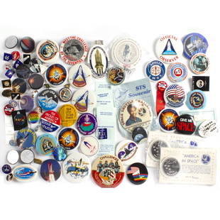 70 Vintage NASA Space Program Buttons: 70 Vintage NASA Space Program Buttons. 1 to 3.5 inches.