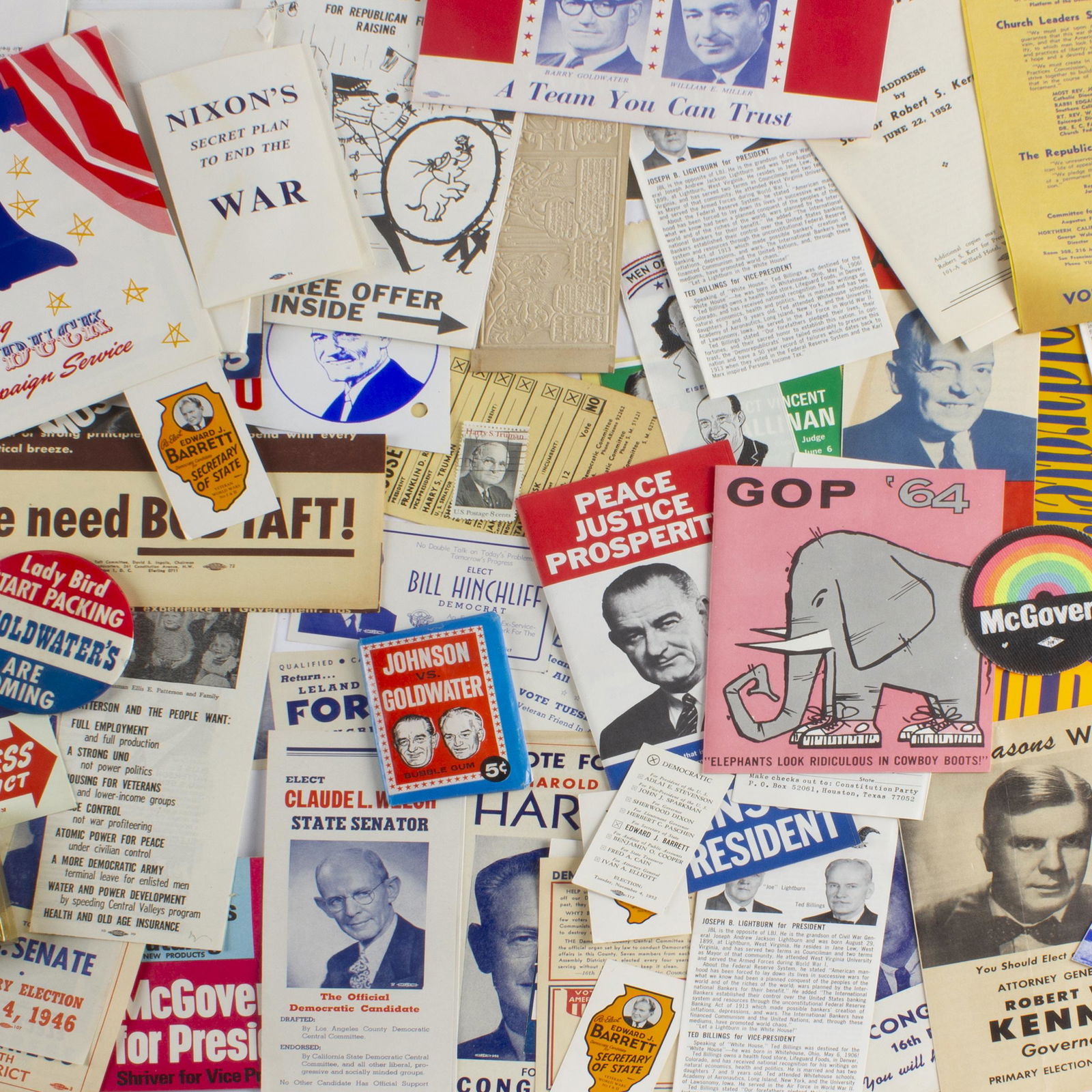 Lot of Vintage Political and Campaign Ephemera (1 of 1)