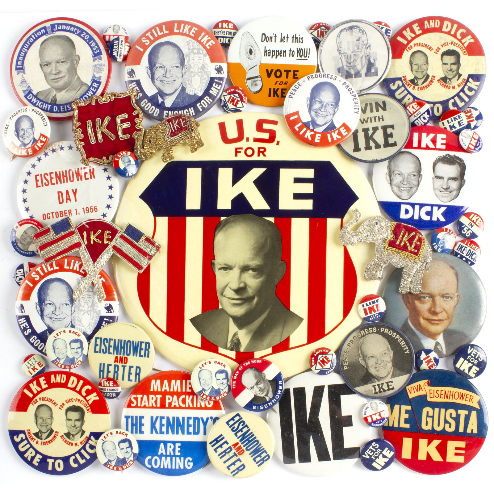 50 Vintage Ike Dwight Eisenhower Campaign Buttons (1 of 1)