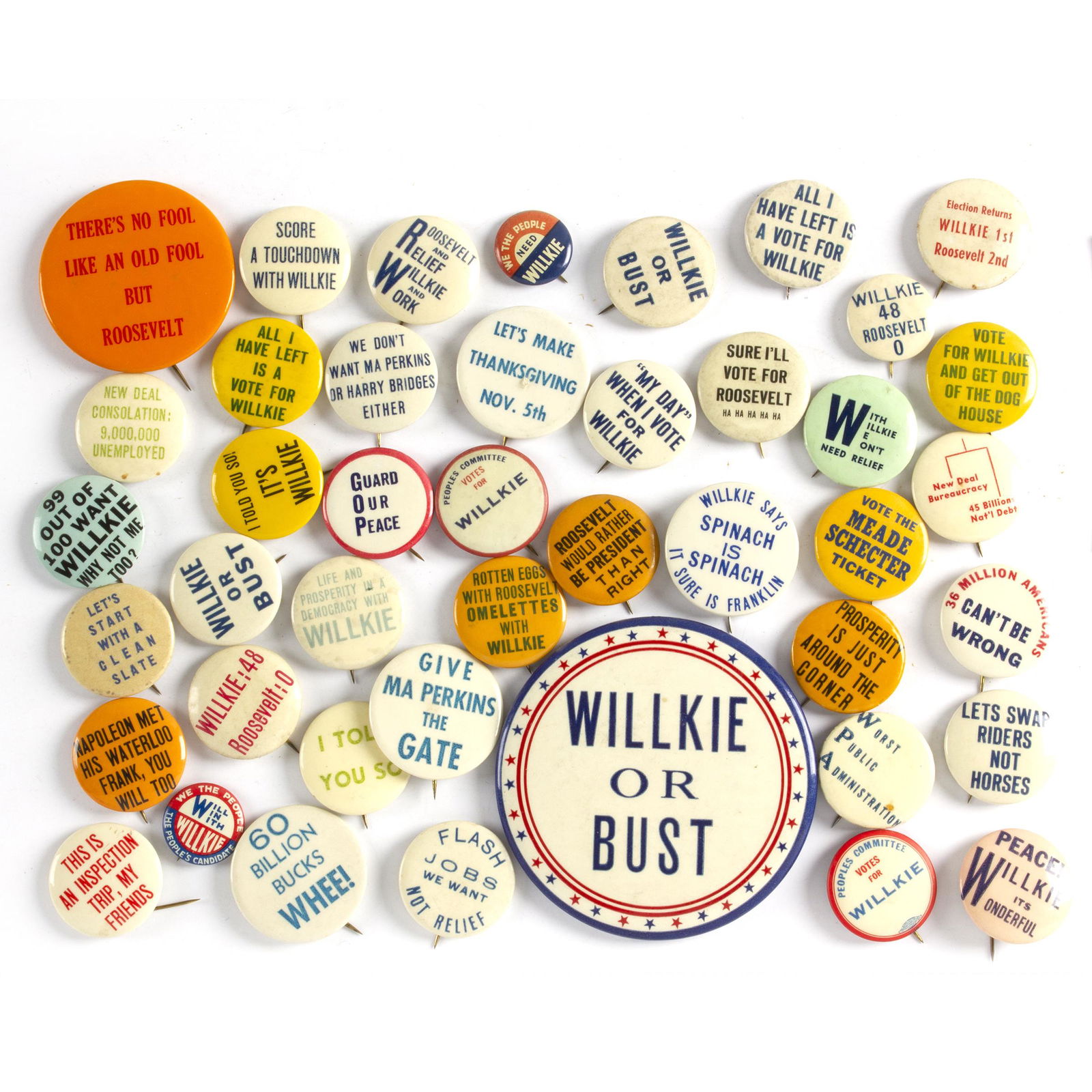 Group of 40 Wendell Wilkie Anti Roosevelt Campaign (1 of 1)