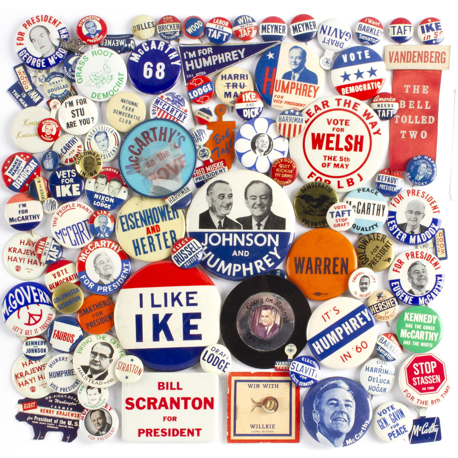 80 Vintage Political Campaign Buttons (1 of 1)