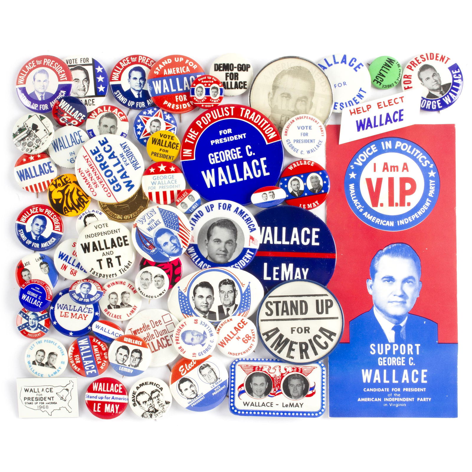 60 Vintage George Wallace Presidential Campaign Buttons (1 of 1)
