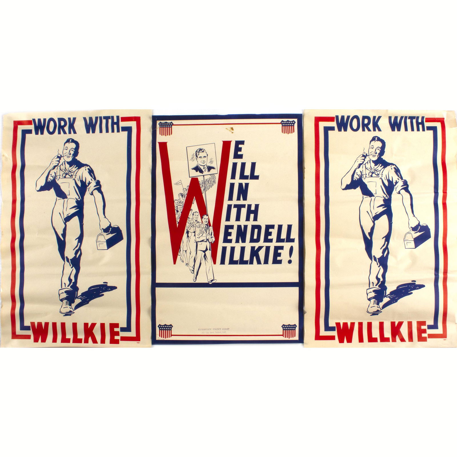 3 Vintage Wendell Wilkie Presidential Campaign Posters (1 of 1)