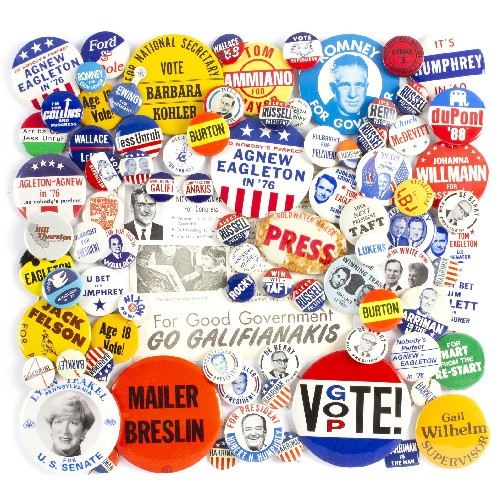 100 Plus Vintage Obscure Political Campaign Buttons (1 of 1)