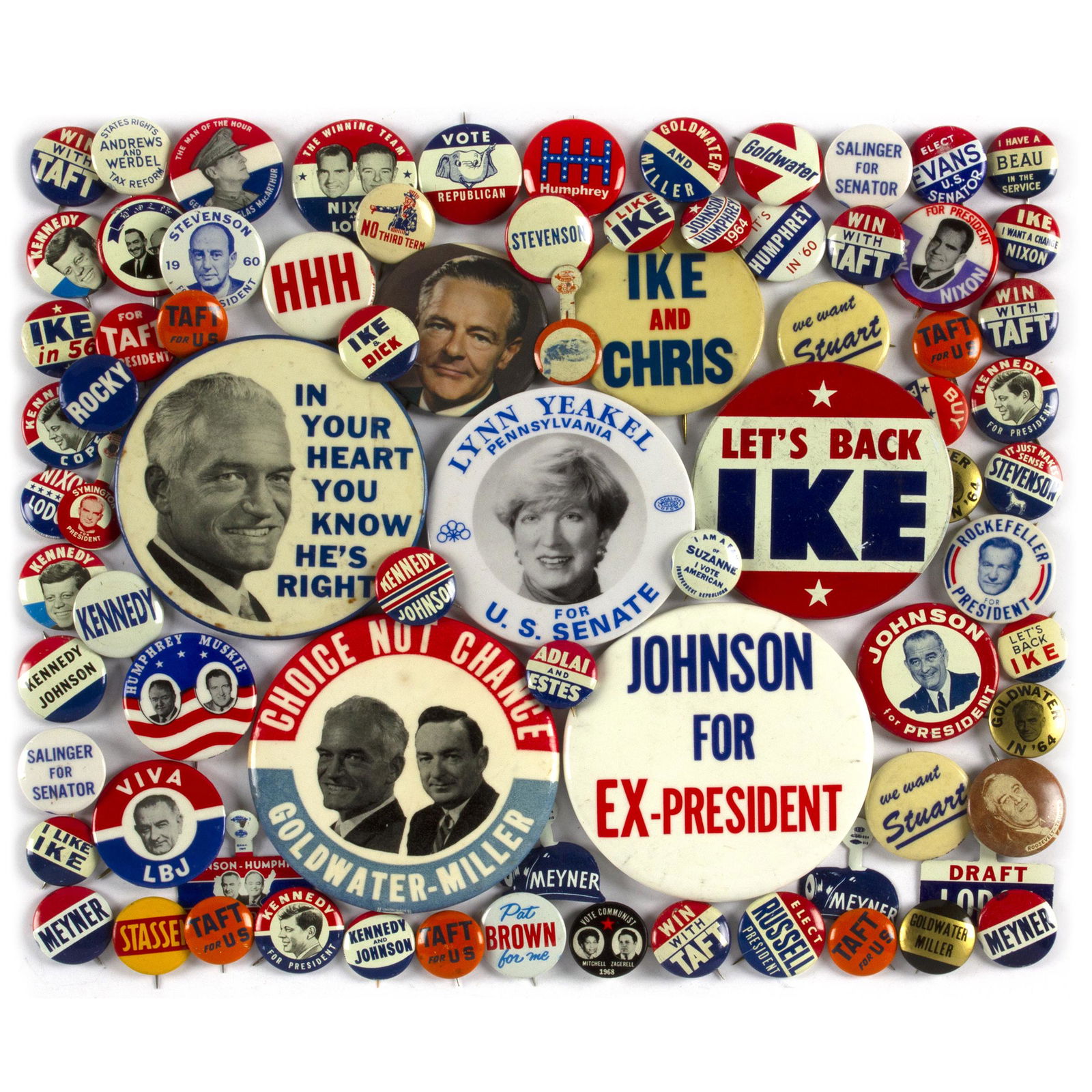 75 Vintage Various Political Campaign Buttons (1 of 1)
