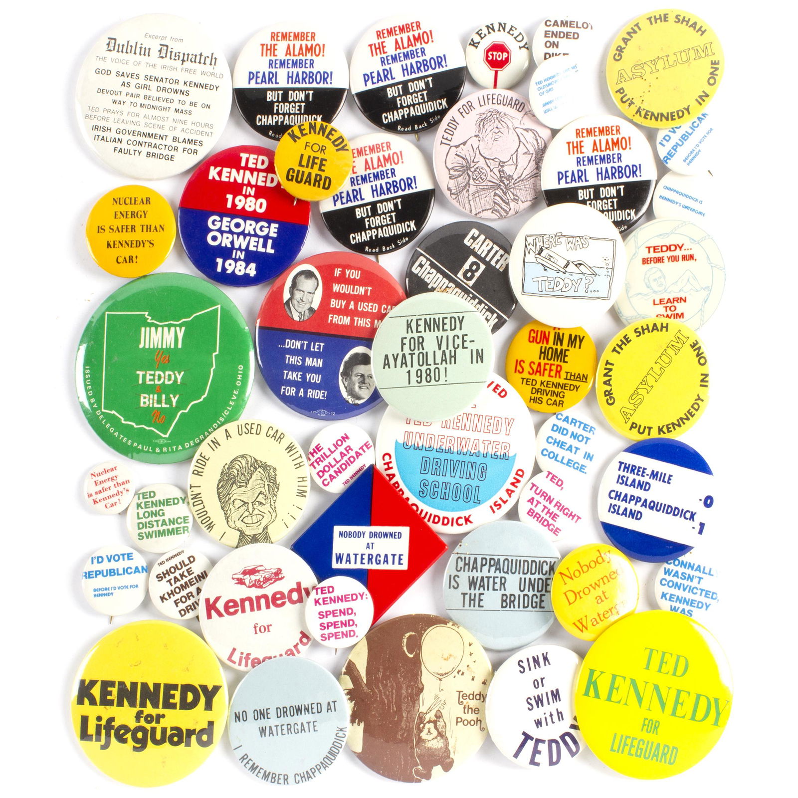 44 Vintage Derogatory Anti Ted Kennedy Buttons (1 of 1)