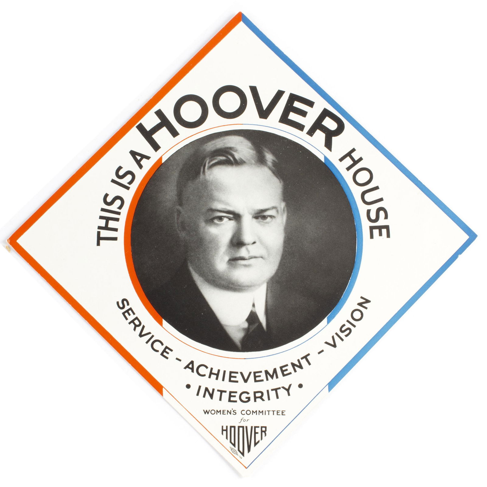 Vintage Herbert Hoover House Campaign Window Sign (1 of 1)