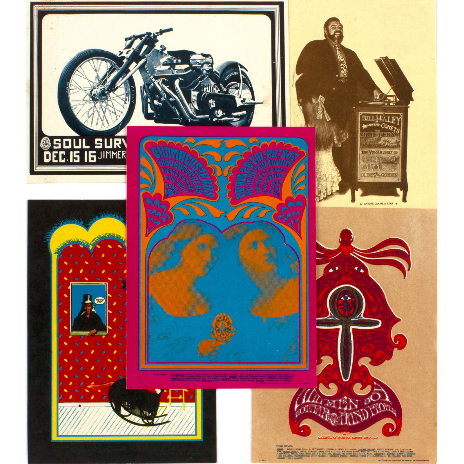 5 Chambers Brothers Bill Haley All Men Joy Handbills (1 of 2)