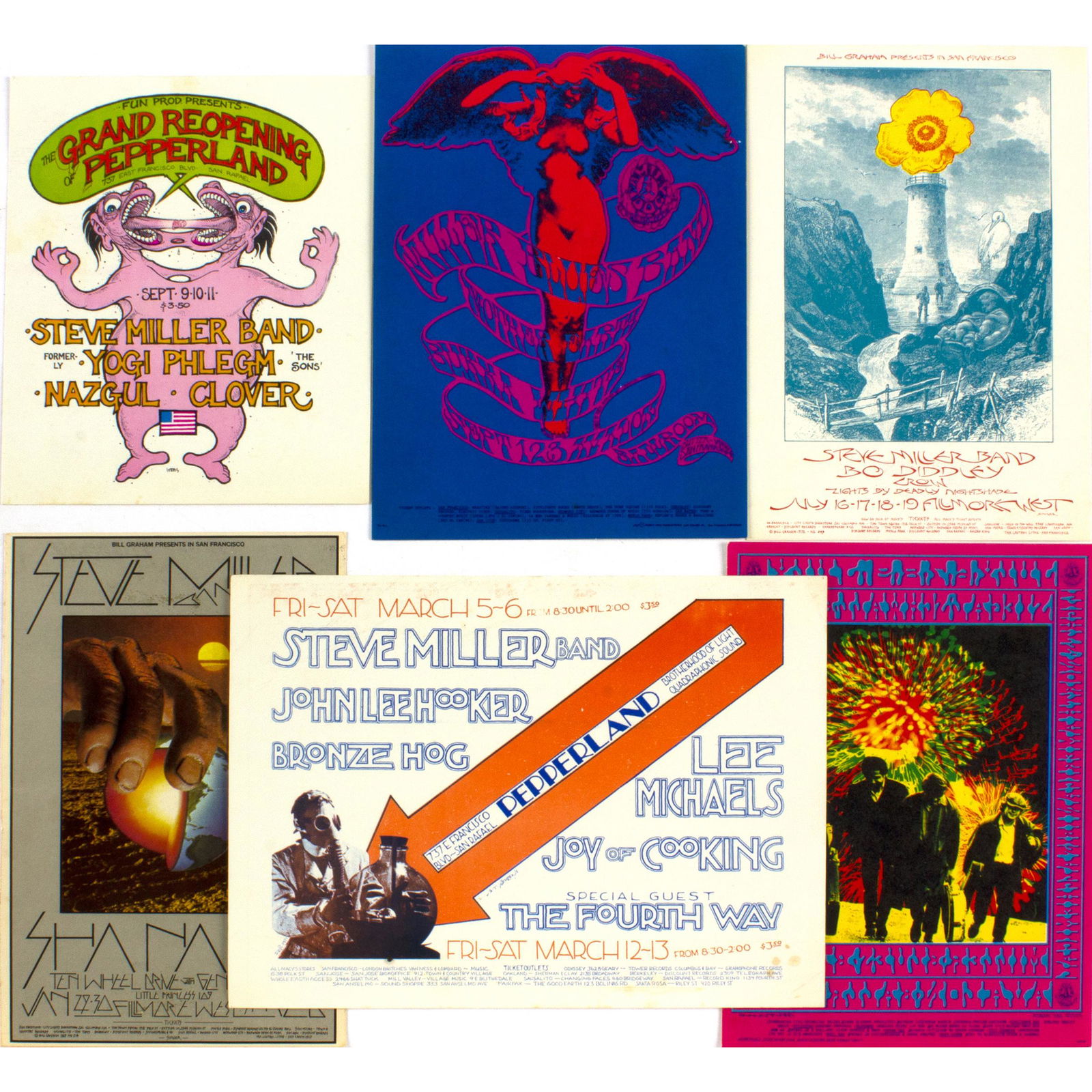 5 Miller Blues Band Steve Miller Concert Handbills (1 of 2)