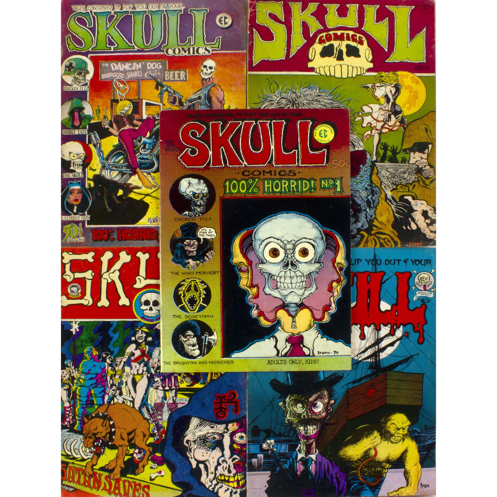 Lot of Vintage 1st. Ed.  Skull Comics No.s  1,2,3,5,6 (1 of 1)