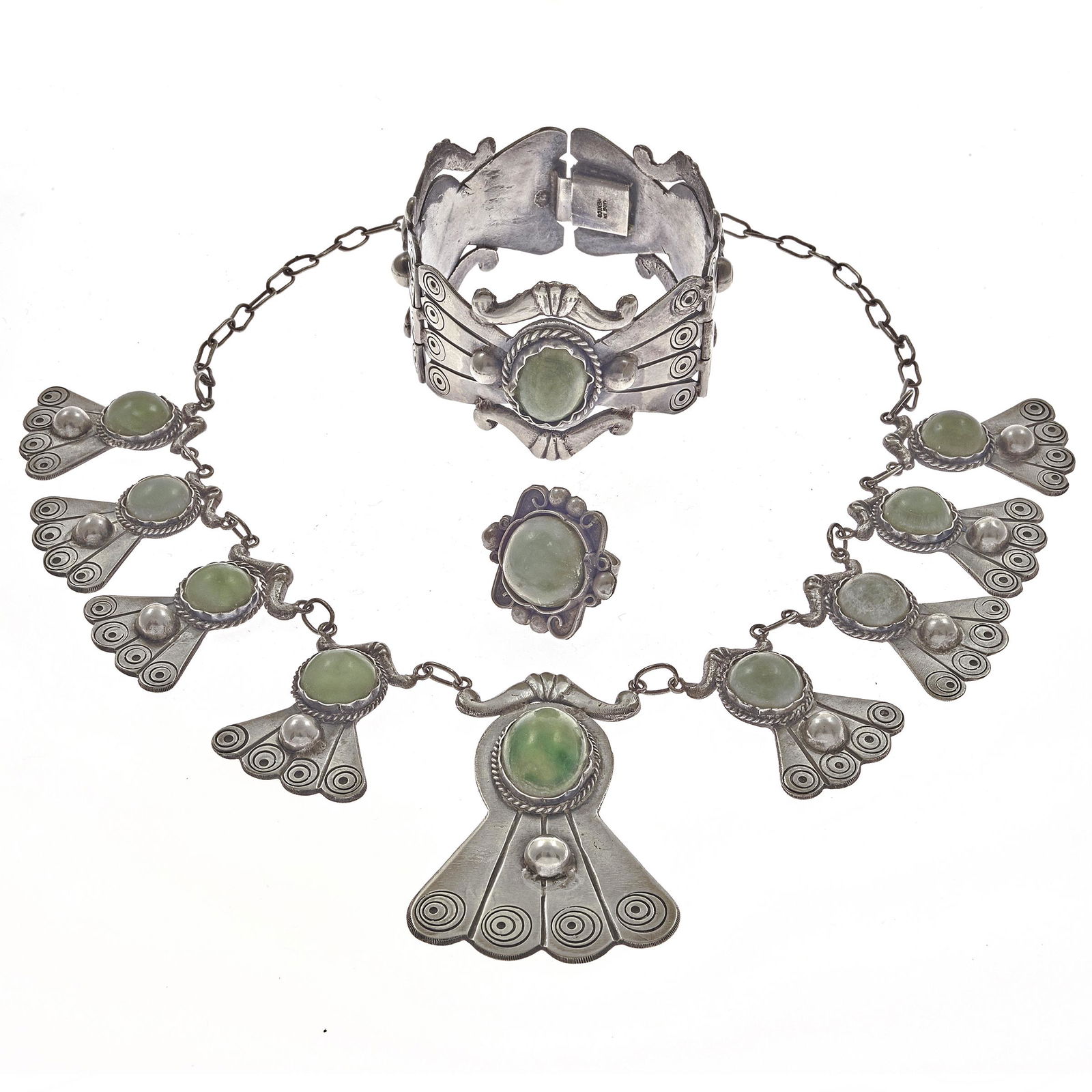 Mexican Jade, Silver Jewelry Suite (1 of 2)