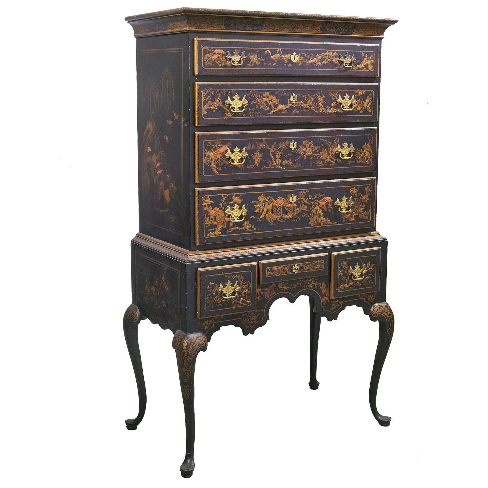 Queen Anne Style Chinoiserie Decorated Chest (1 of 3)