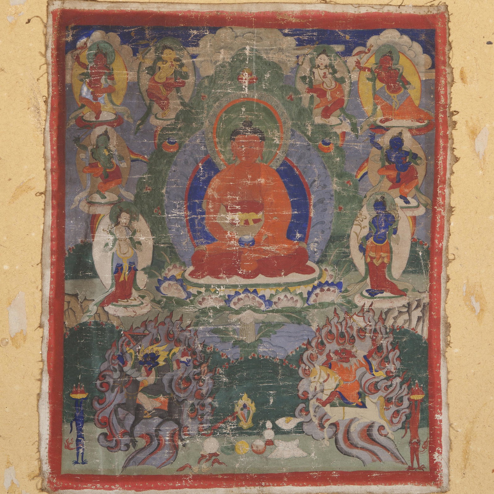 Small Tibetan Painted Thangka (1 of 4)