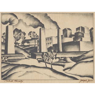 Joe (Joseph John) Jones (1909-1963 American): Lithograph Laclede Christy Clay Co. Sight: 12 3/4in. x 9 3/4in. (32.5cm. x 24.5cm) Framed: 18 1/2in. x 15in. (47cm. x 38cm)